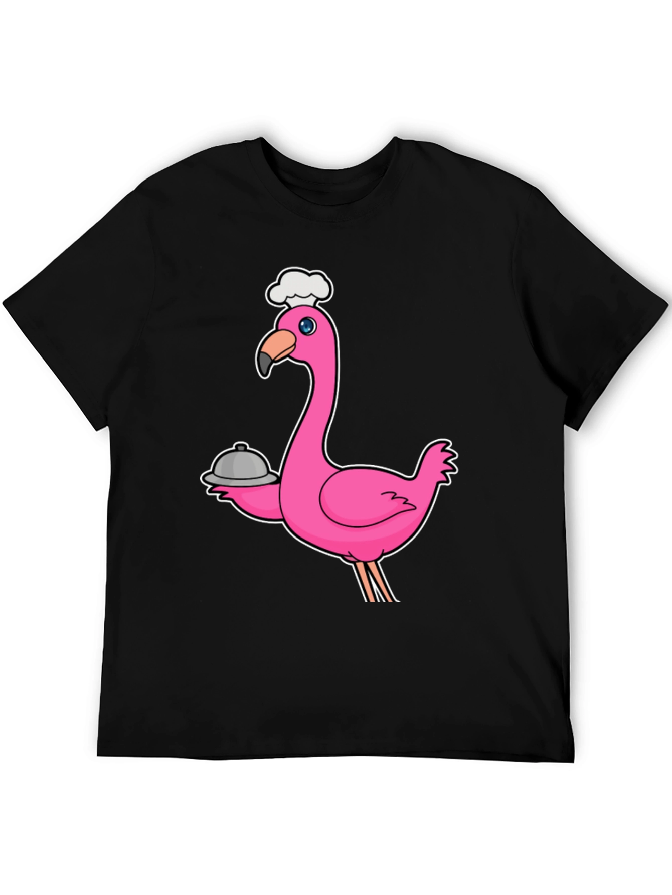 Chef Flamingo Black T-Shirt - Funny Foodie Tee