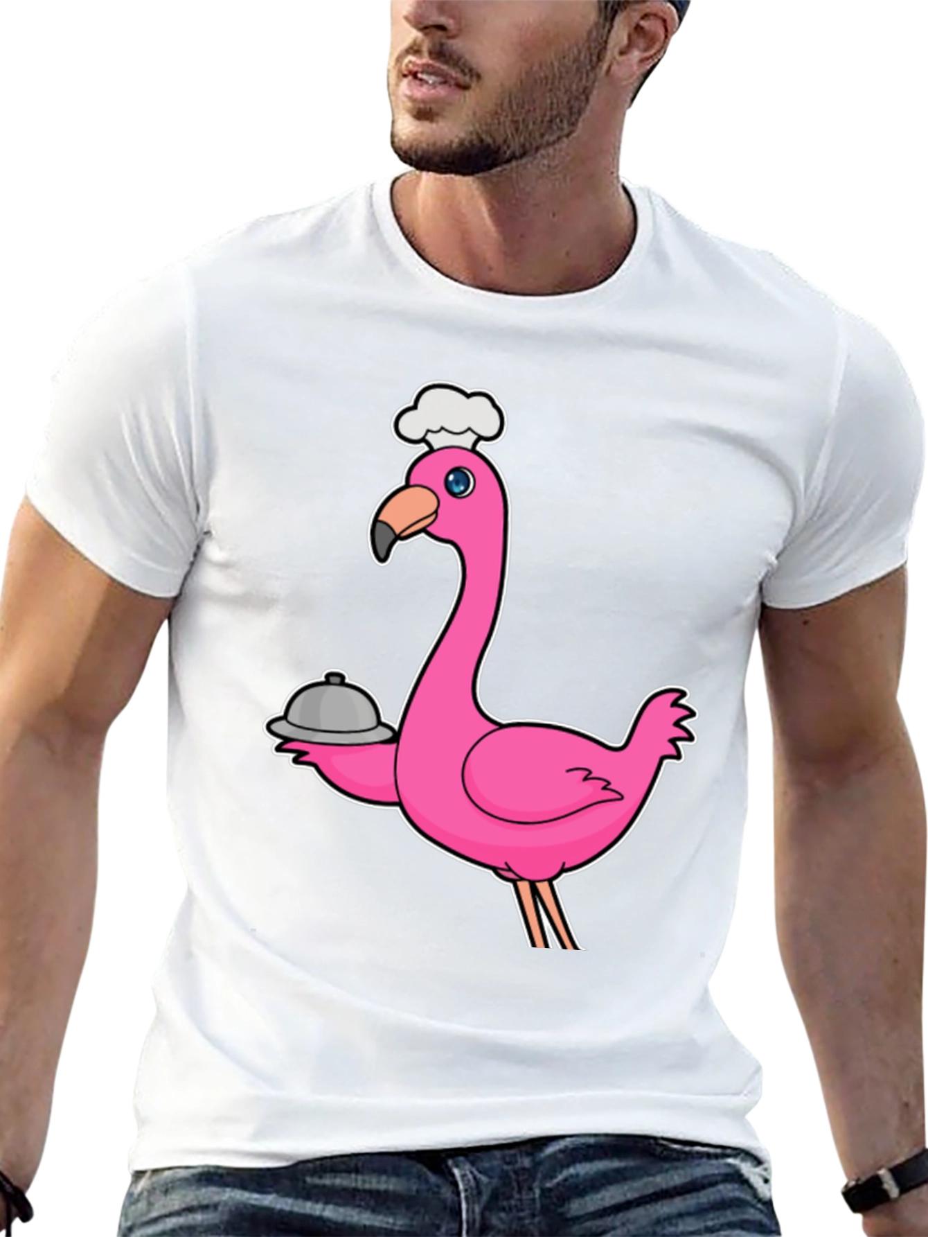 Chef Flamingo Black T-Shirt - Funny Foodie Tee
