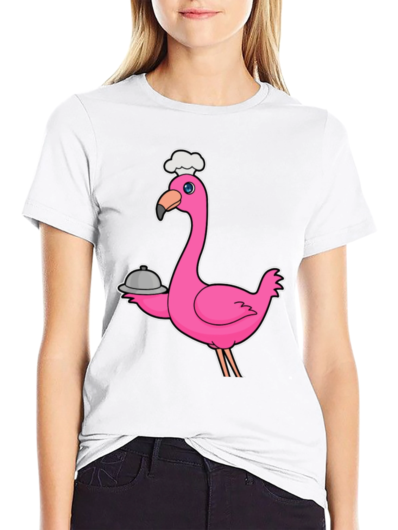 Chef Flamingo Black T-Shirt - Funny Foodie Tee