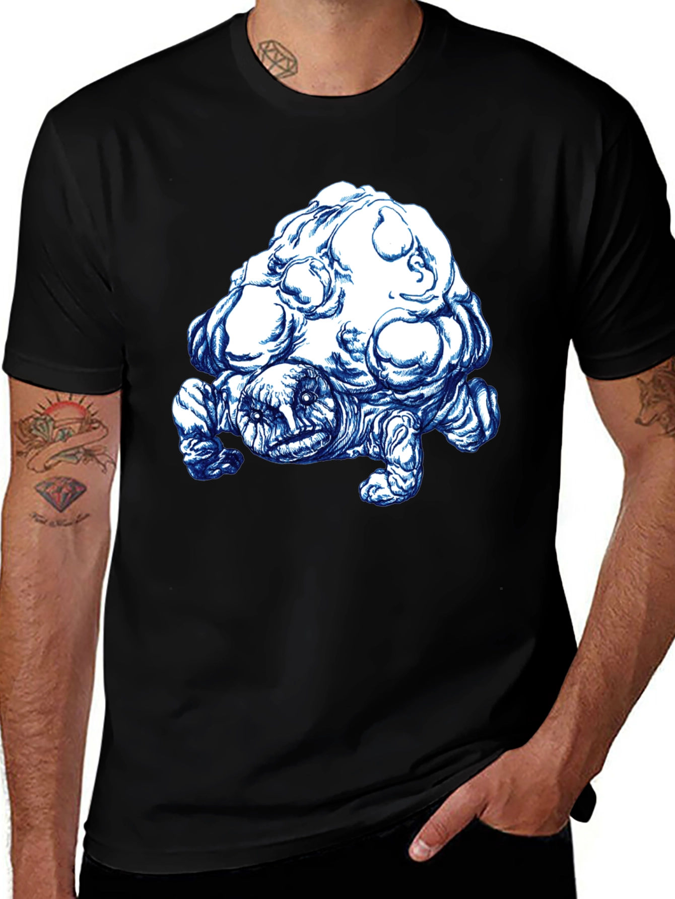 Cool Turtle Graphic T-Shirt - Black Cotton Blend