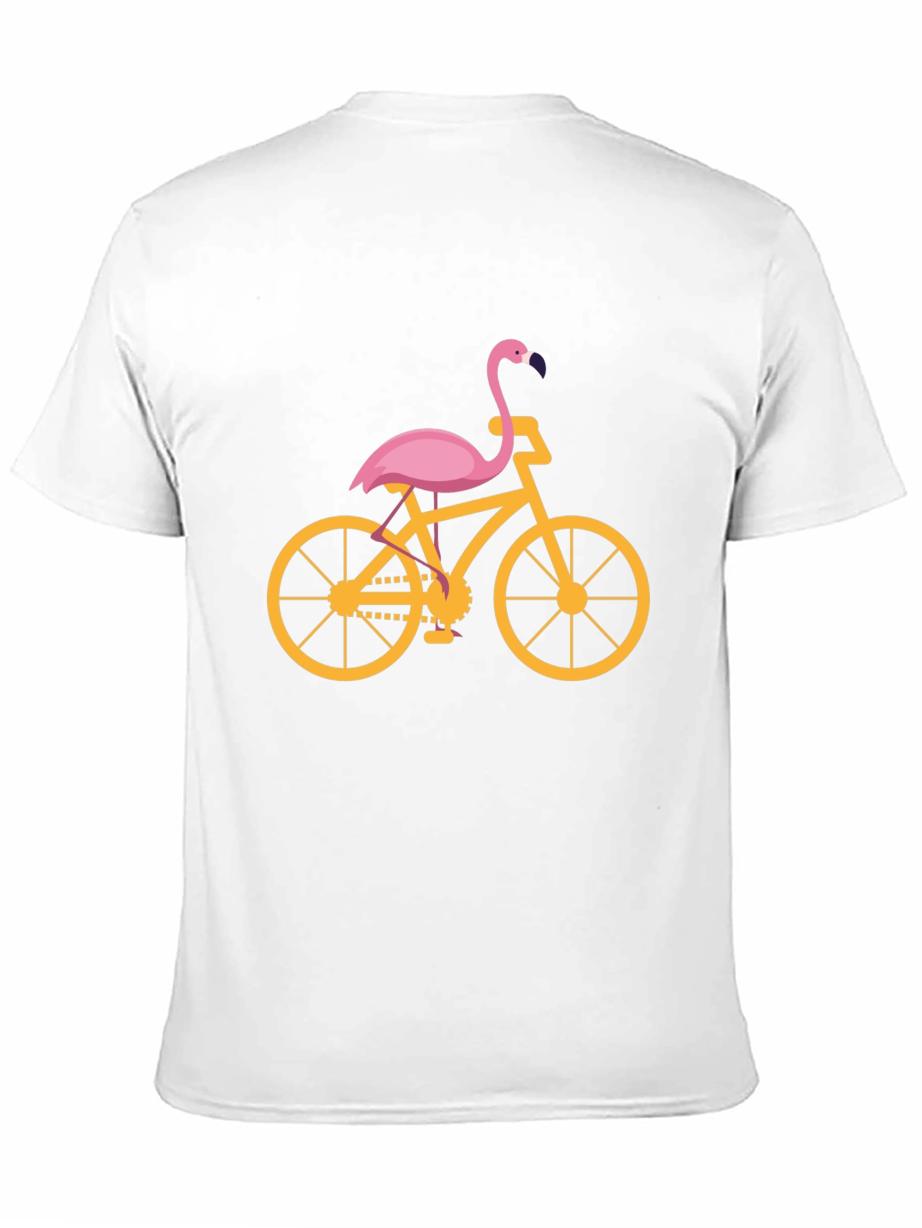 Flamingo Bicycle Graphic Tee - Black Cotton T-Shirt