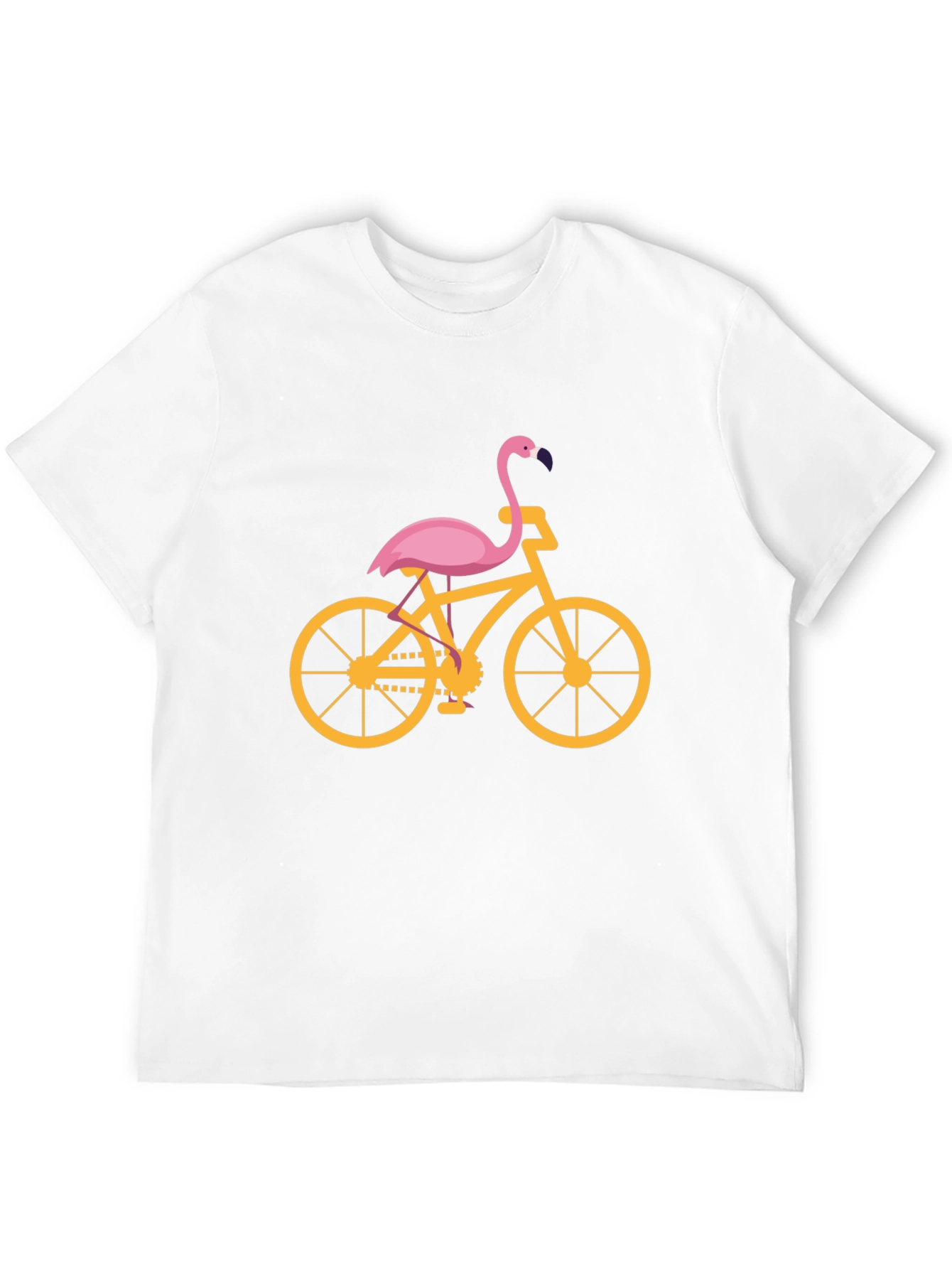 Flamingo Bicycle Graphic Tee - Black Cotton T-Shirt