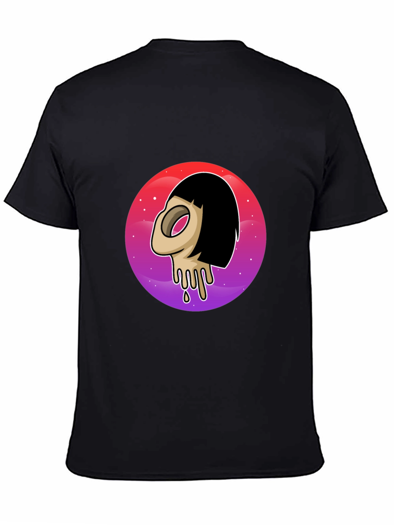 Melting Face Graphic Tee - Black