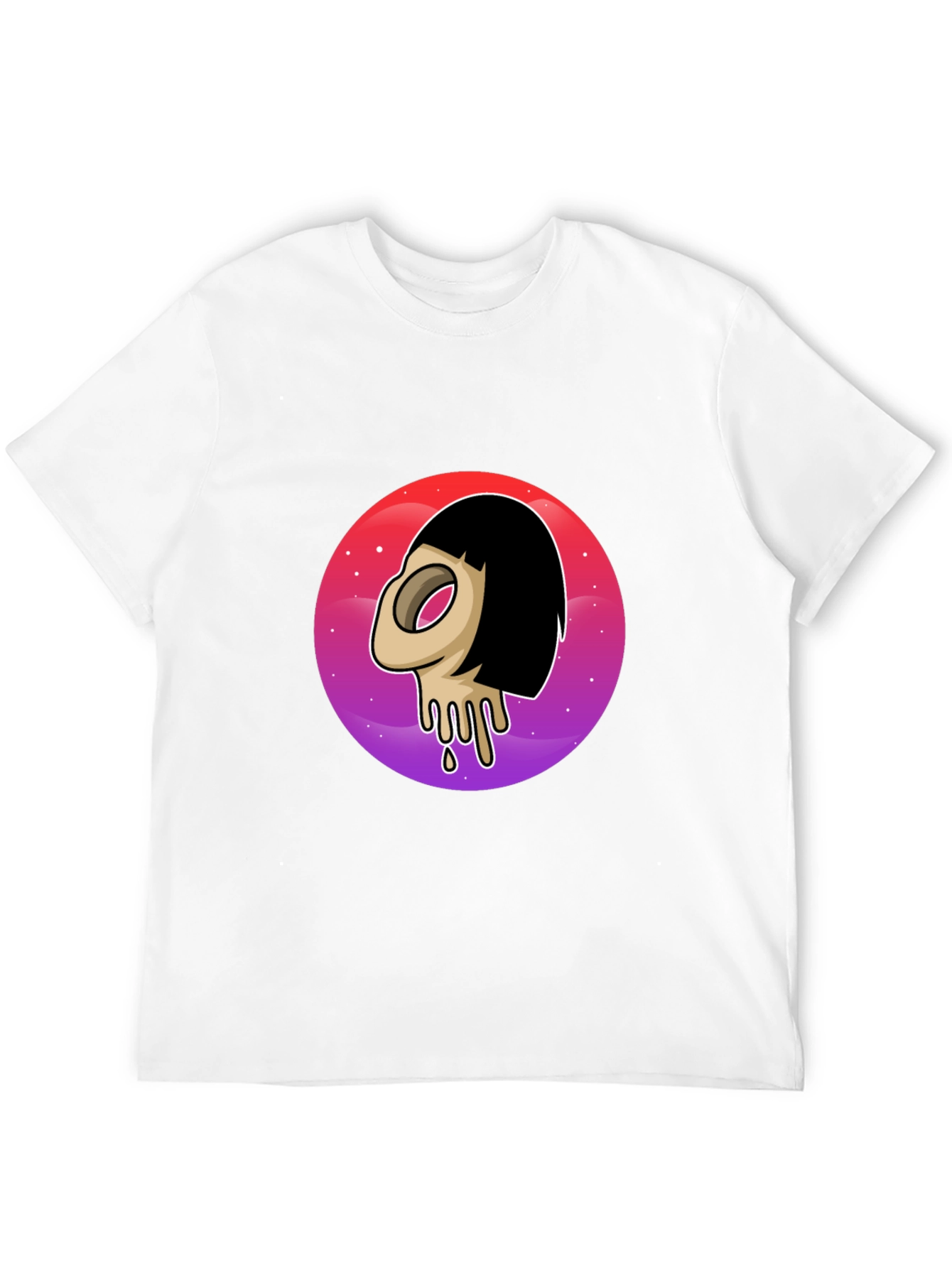 Melting Face Graphic Tee - Black