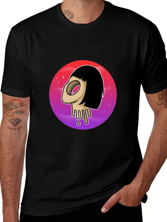 Melting Face Graphic Tee - Black