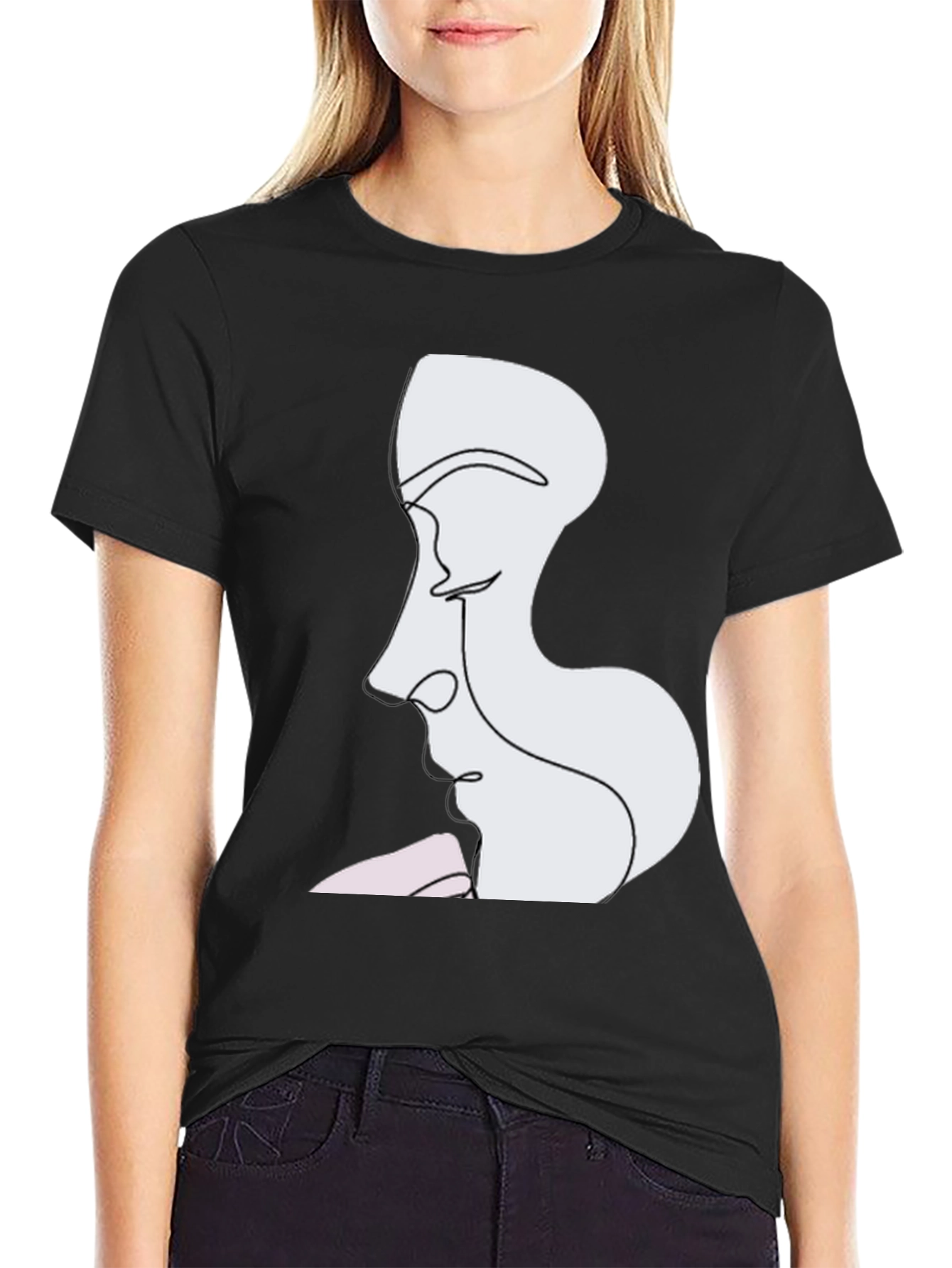 Abstract Faces Graphic Tee - Modern Art T-Shirt