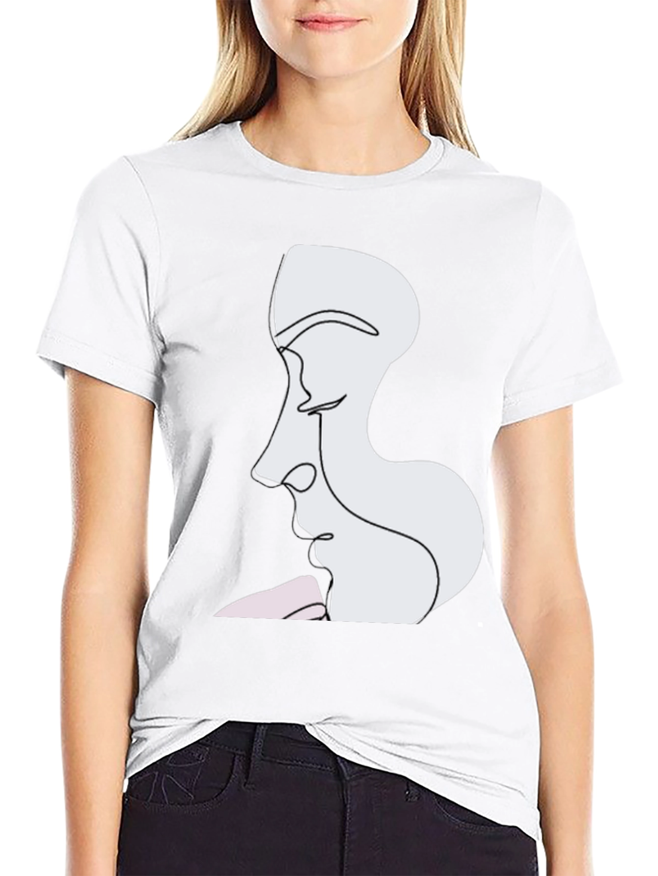 Abstract Faces Graphic Tee - Modern Art T-Shirt