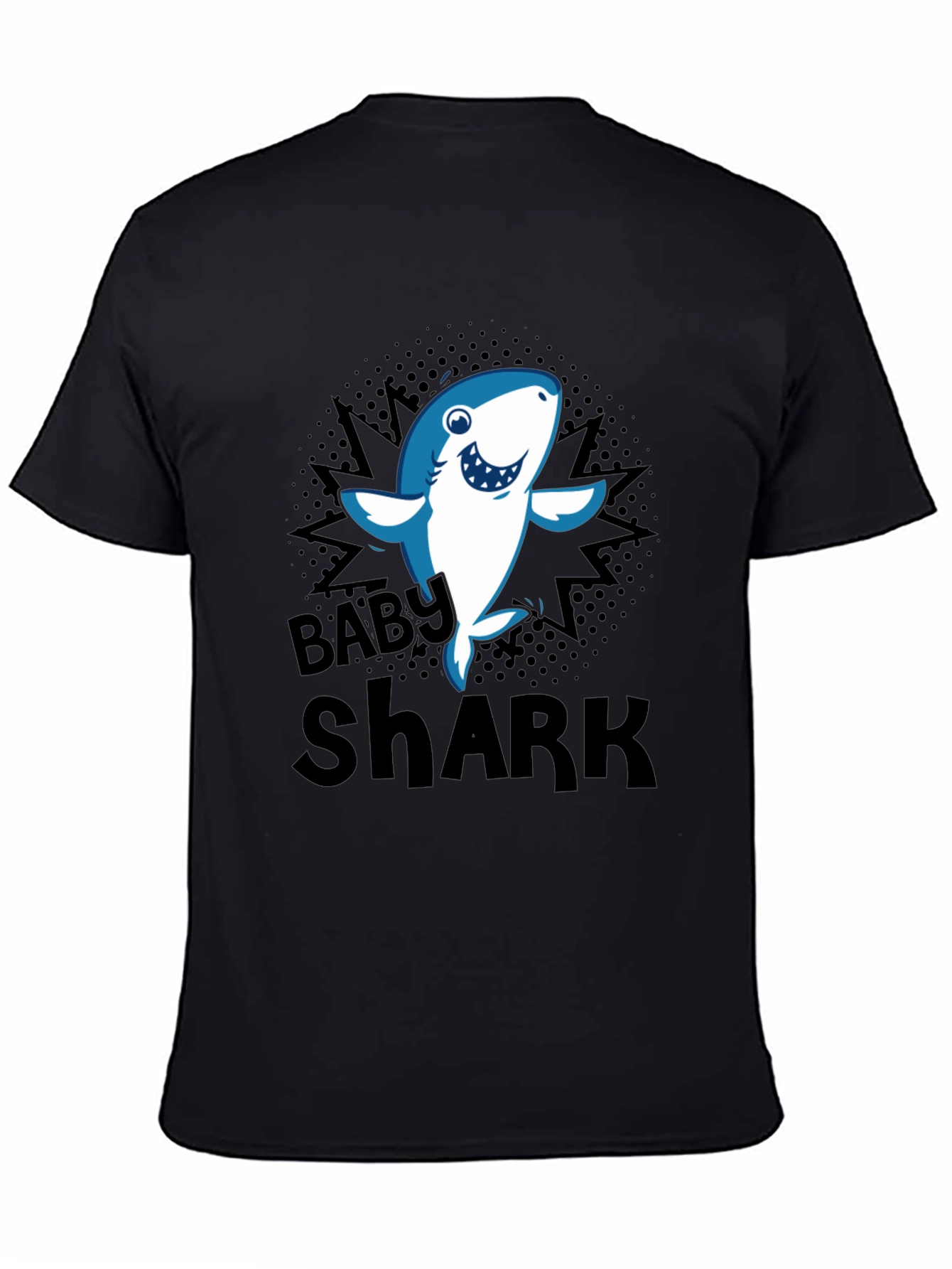 Baby Shark Graphic T-Shirt - Black Cotton Blend