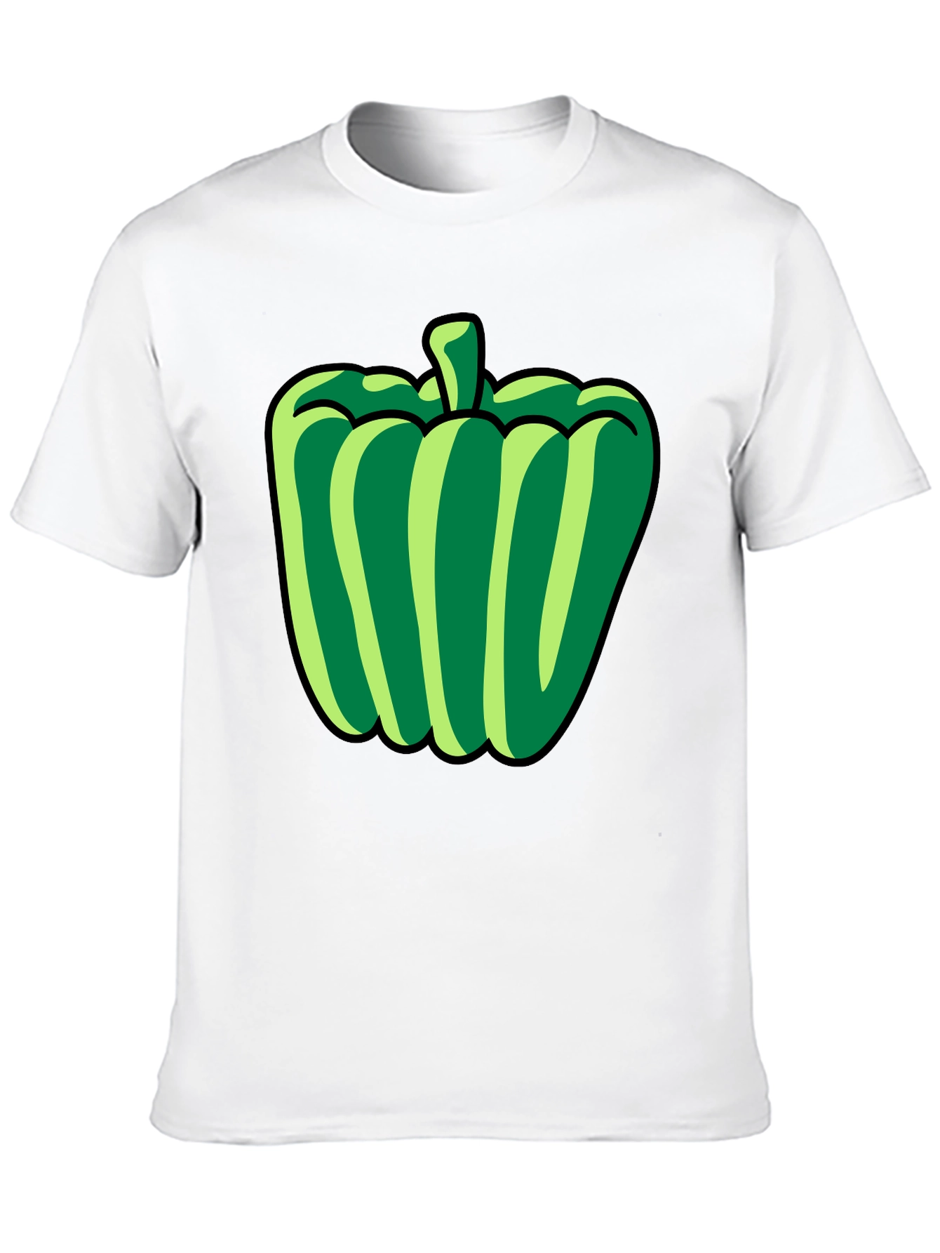 Green Pepper Graphic T-Shirt - Black Casual Tee