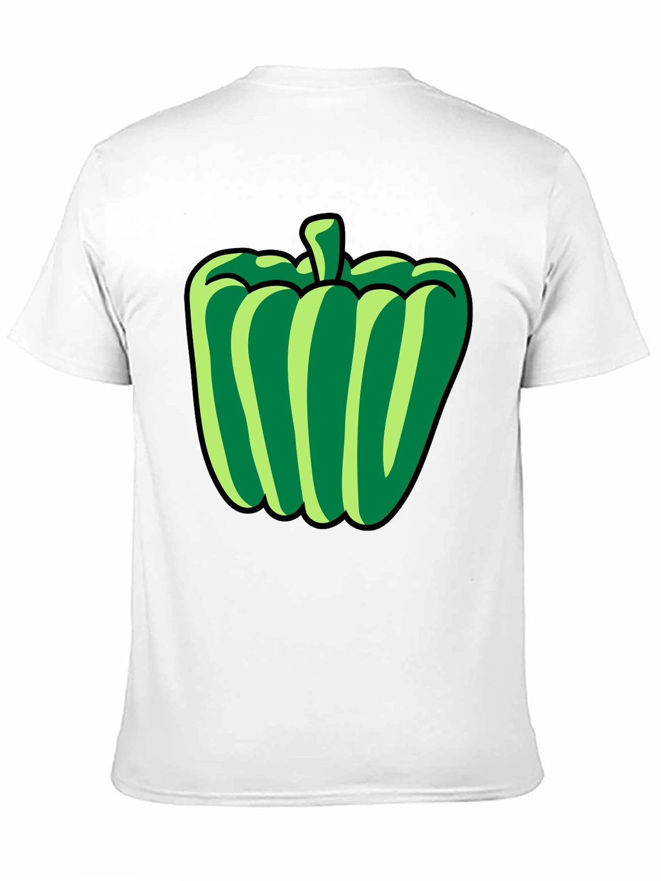 Green Pepper Graphic T-Shirt - Black Casual Tee