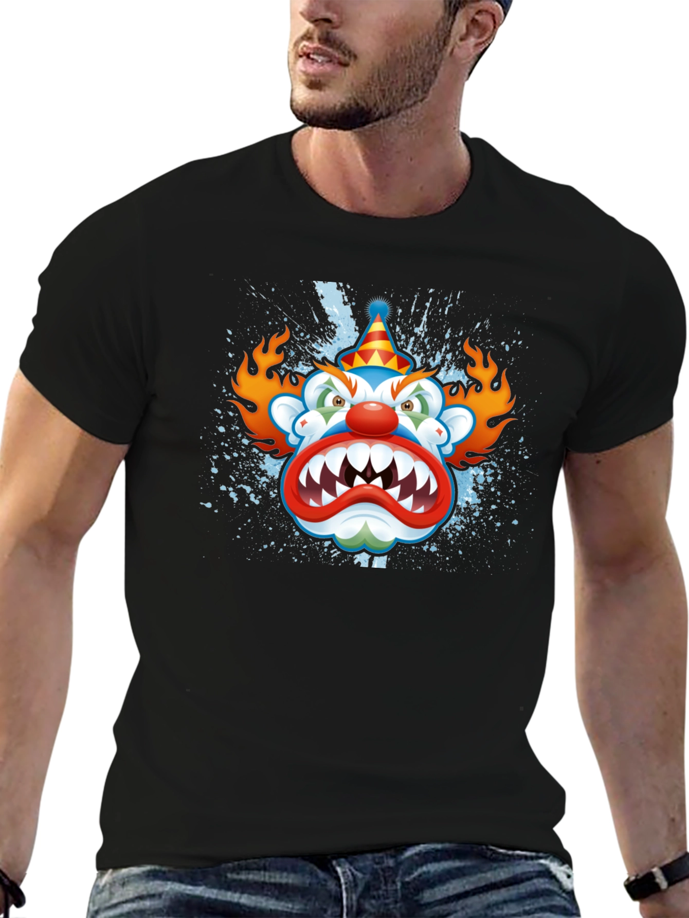 Creepy Clown Graphic Black T-Shirt
