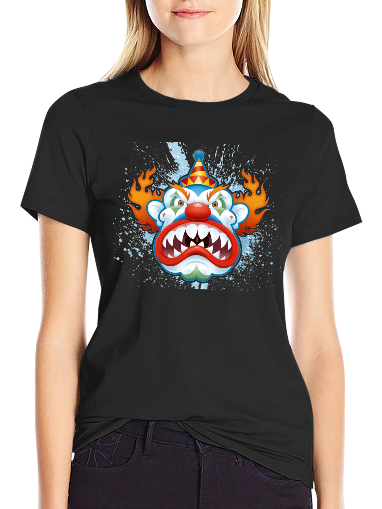 Creepy Clown Graphic Black T-Shirt