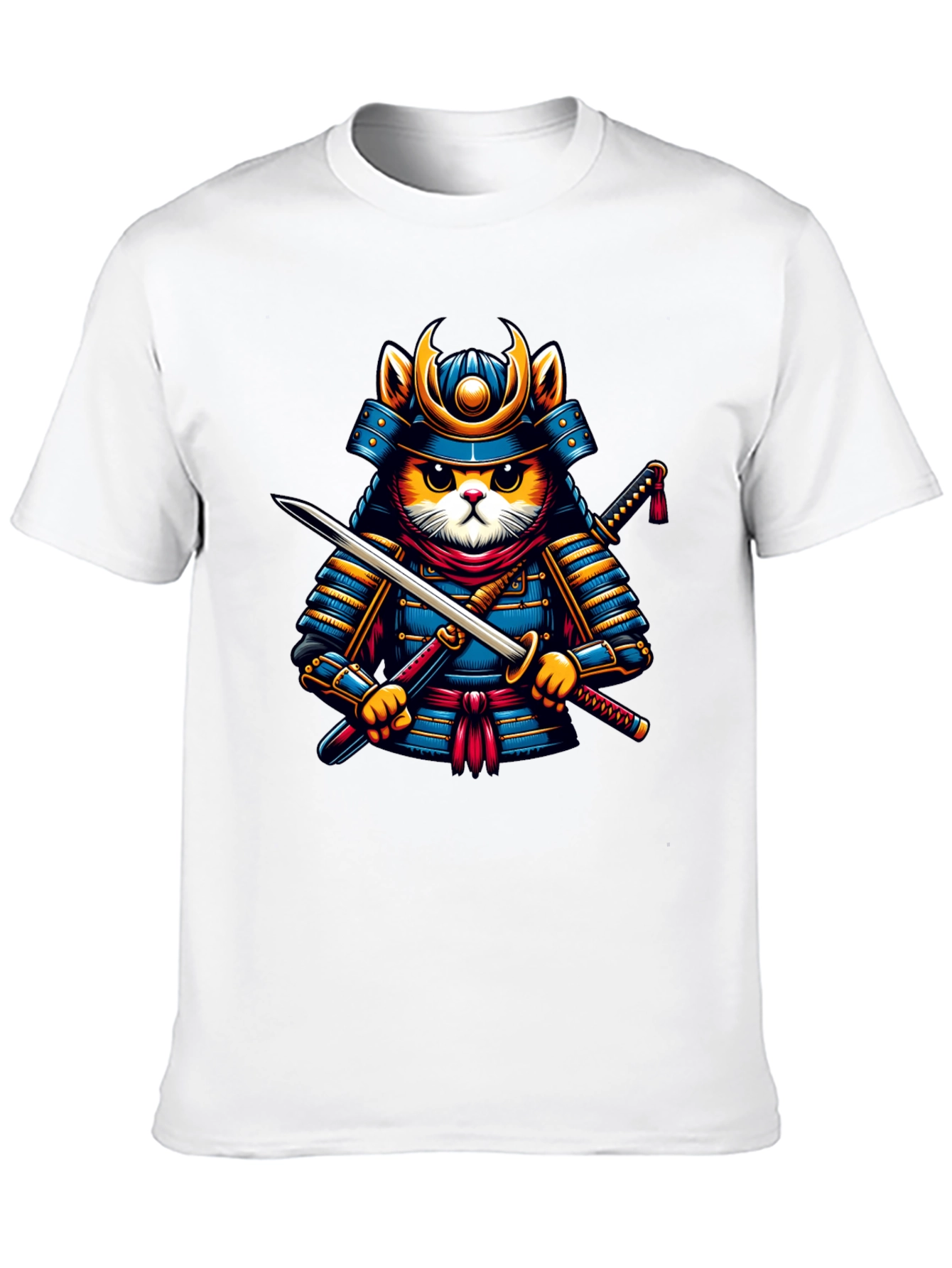Samurai Cat T-Shirt - Unique Graphic Tee