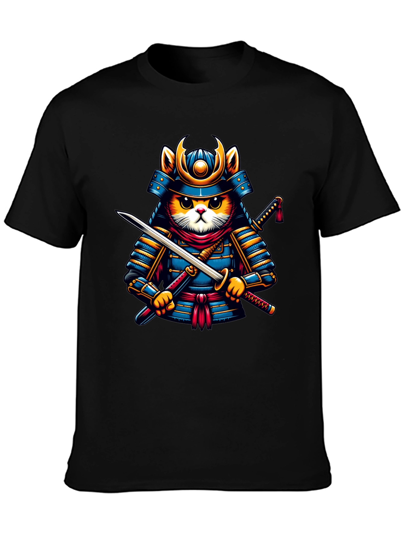 Samurai Cat T-Shirt - Unique Graphic Tee