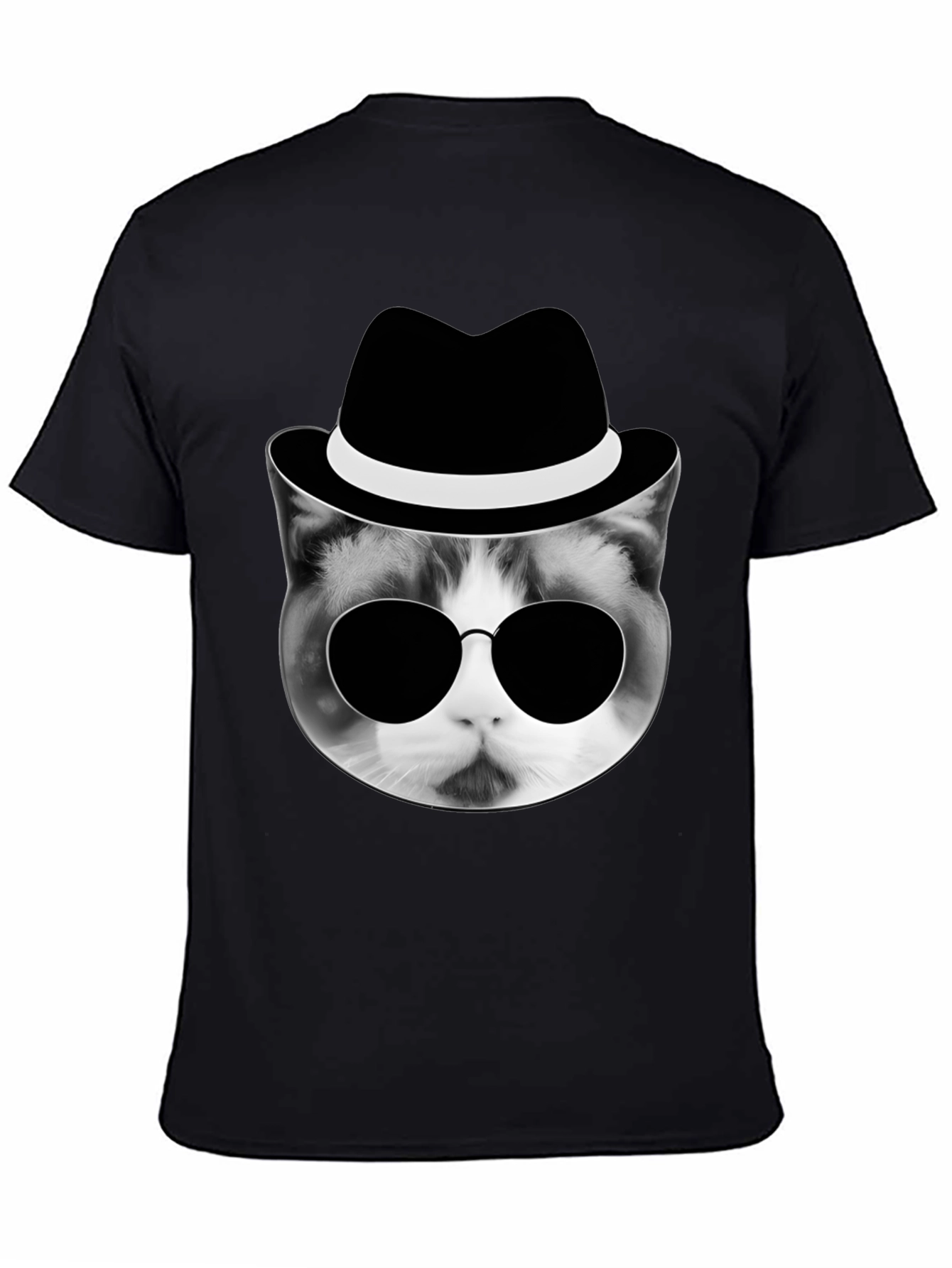 Cool Cat in Hat Graphic T-Shirt