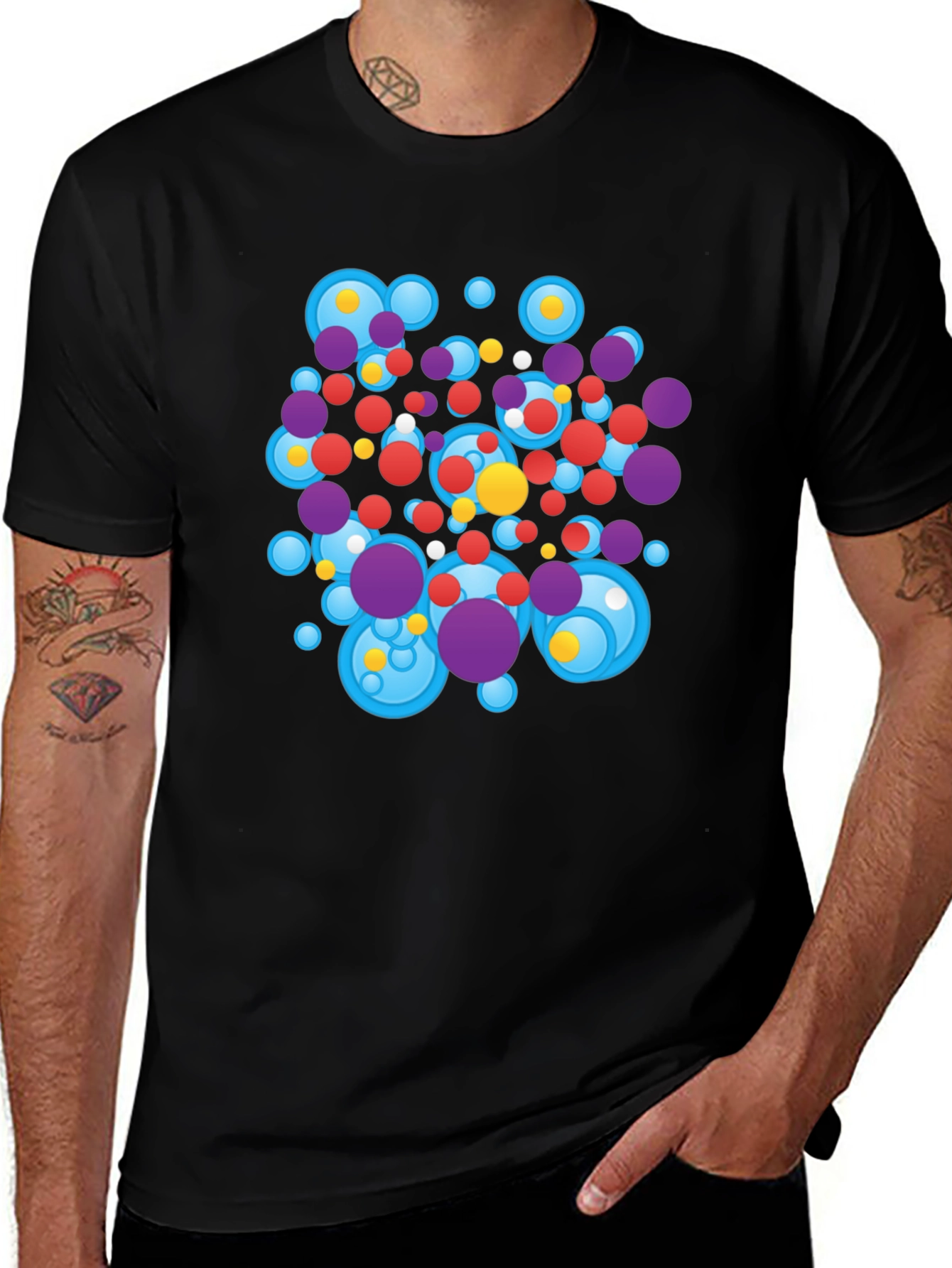 Abstract Circles Black T-Shirt