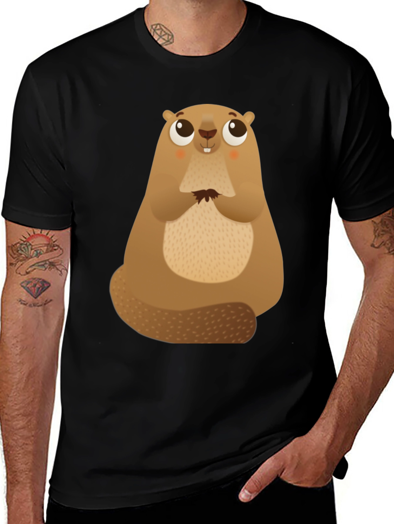 Cute Beaver Graphic Tee - Soft Cotton Comfort
