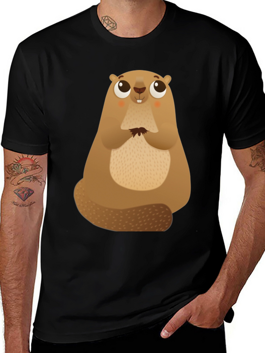 Cute Beaver Graphic Tee - Soft Cotton Comfort