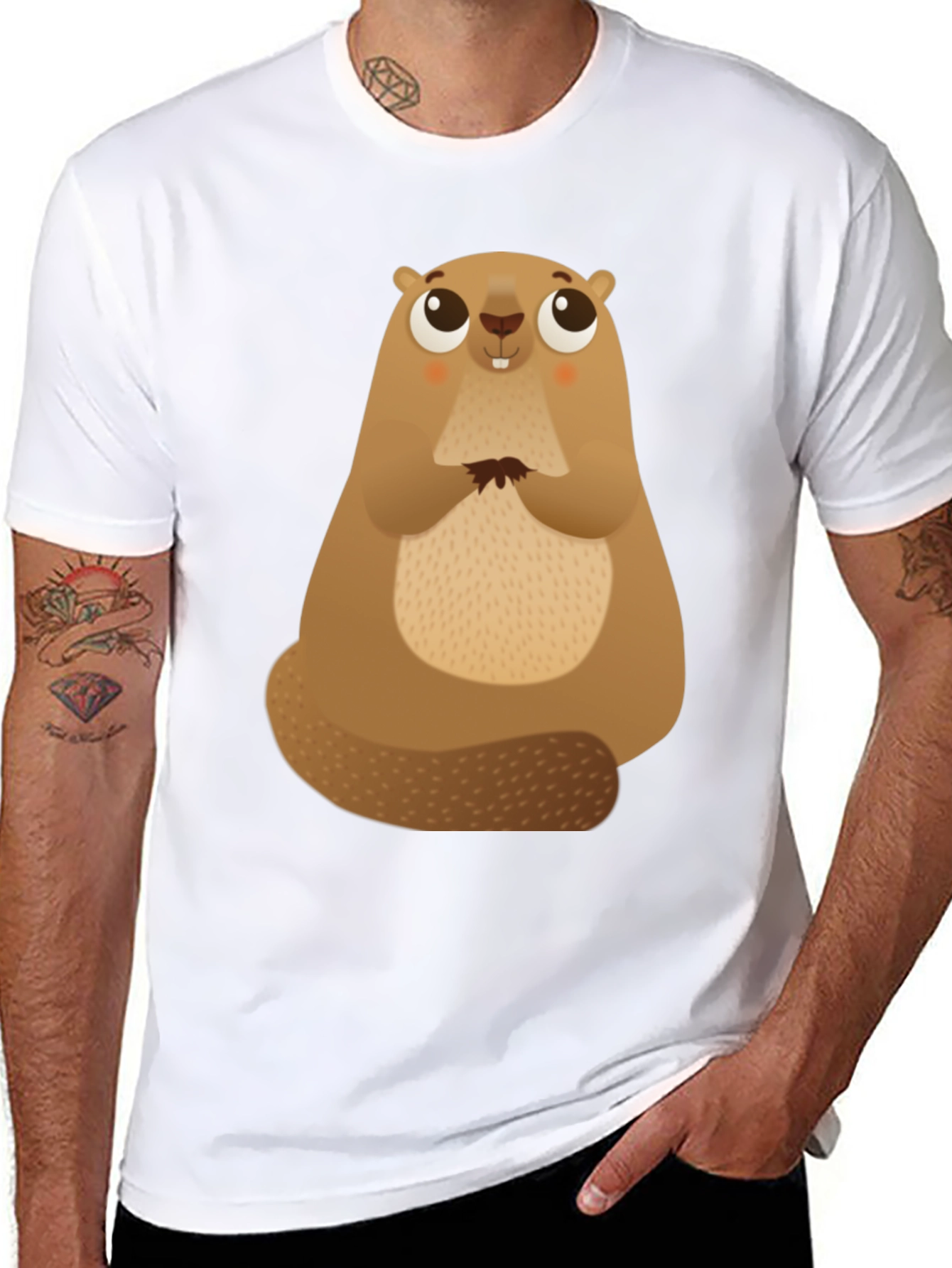 Cute Beaver Graphic Tee - Soft Cotton Comfort