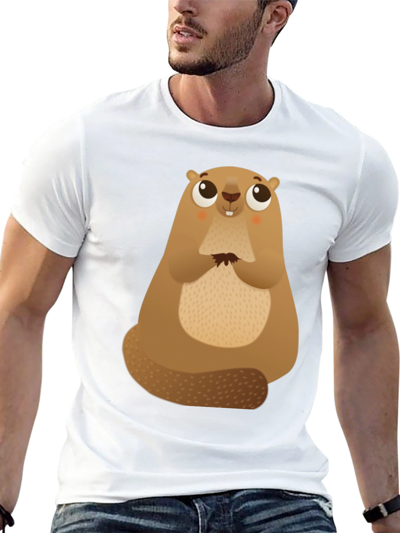 Cute Beaver Graphic Tee - Soft Cotton Comfort