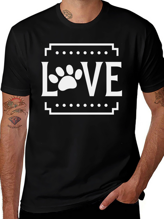 Love Paw Print Graphic Tee - Black