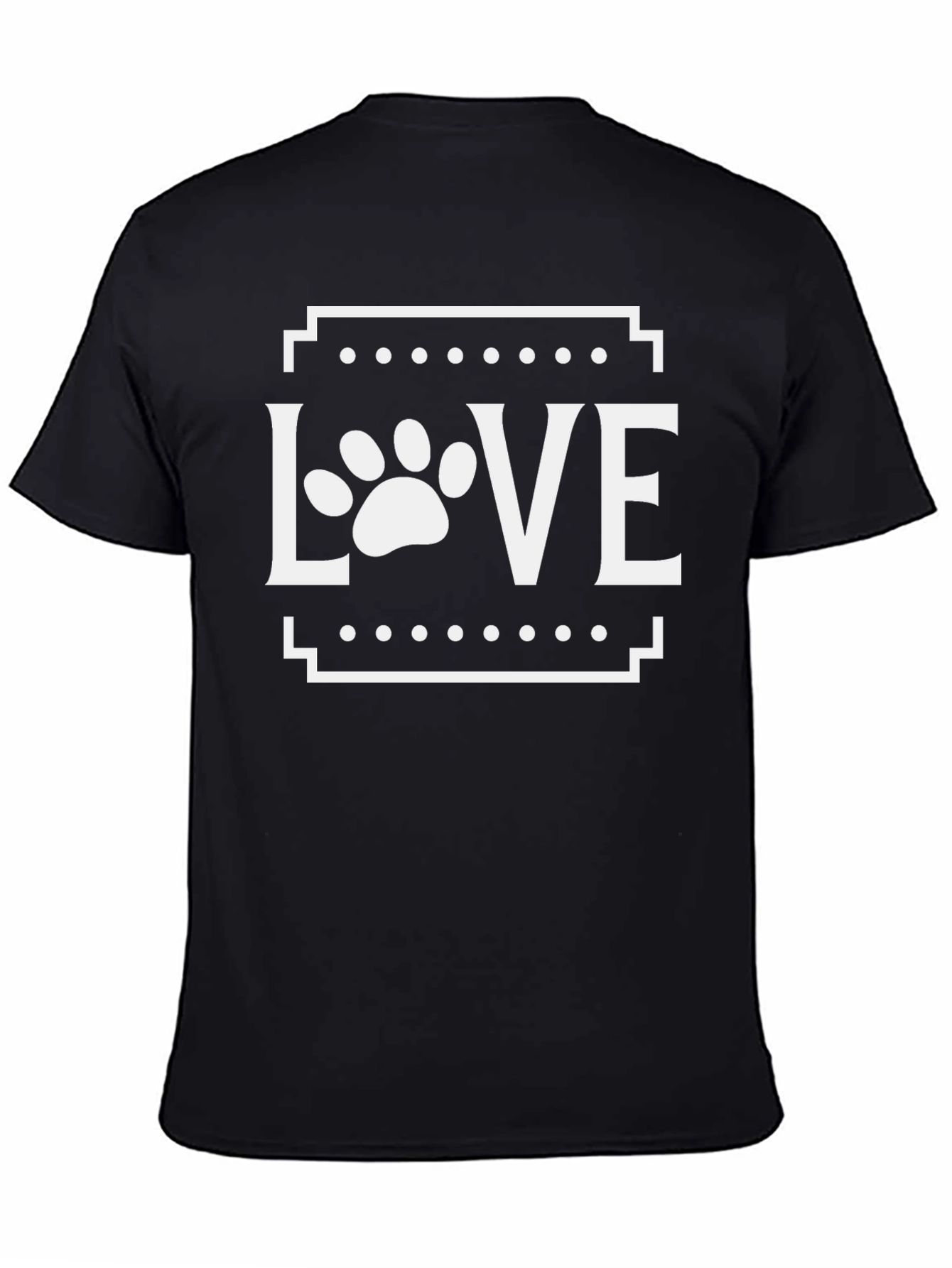 Love Paw Print Graphic Tee - Black