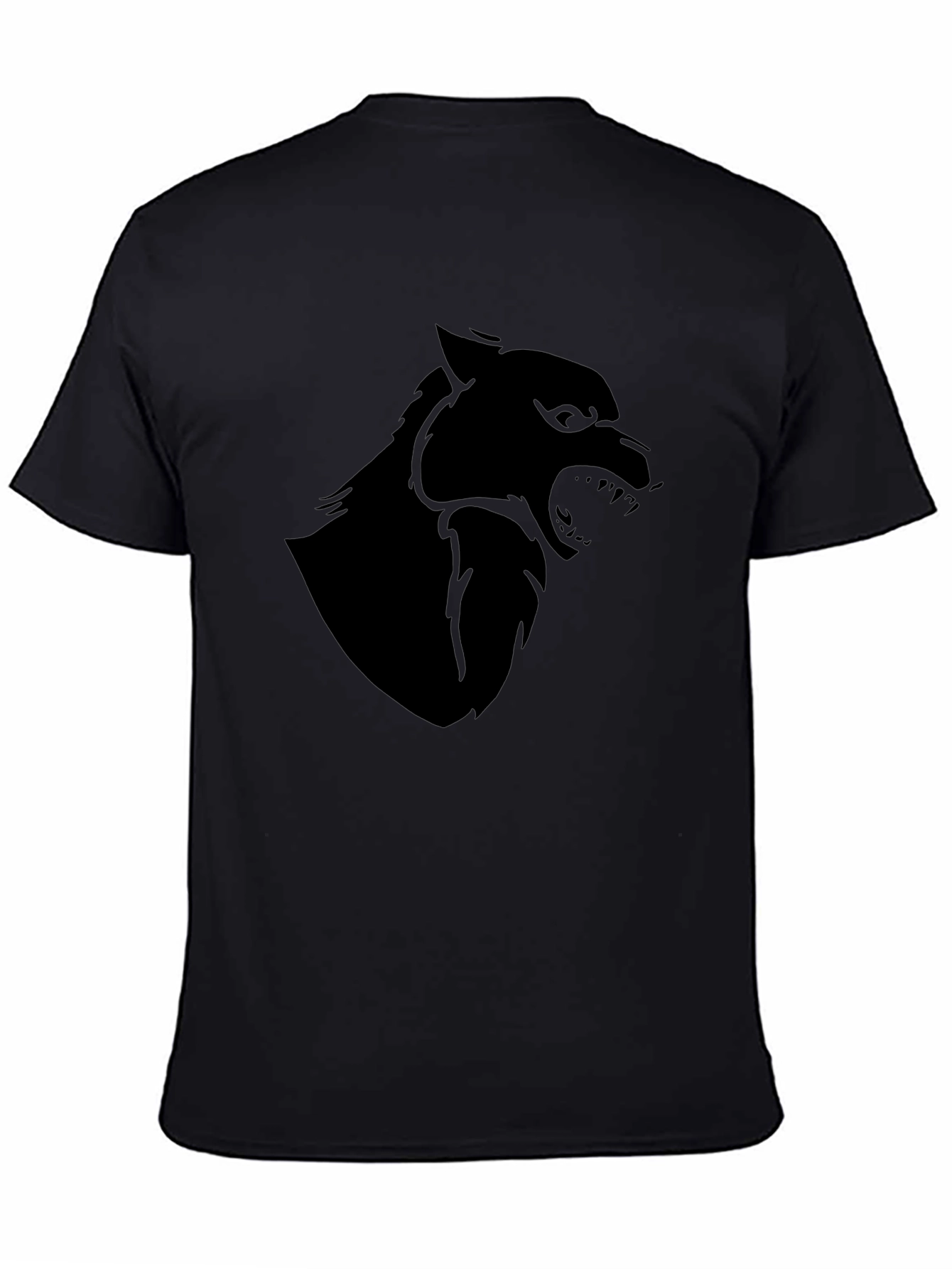 Mens Black Wolf Graphic Tee - Stylish & Bold