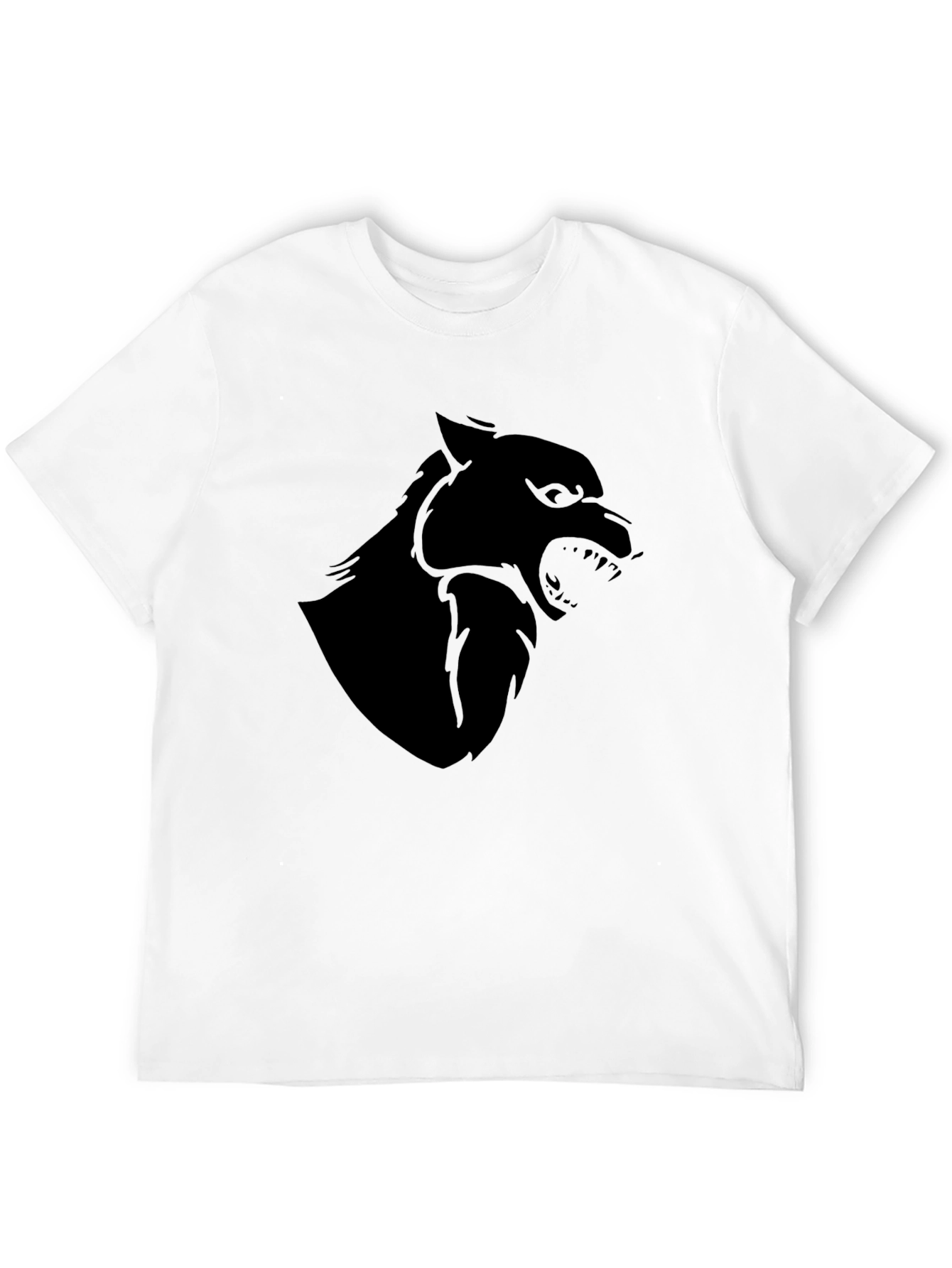 Mens Black Wolf Graphic Tee - Stylish & Bold