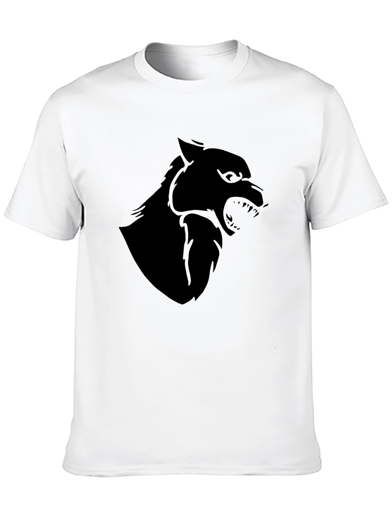 Mens Black Wolf Graphic Tee - Stylish & Bold
