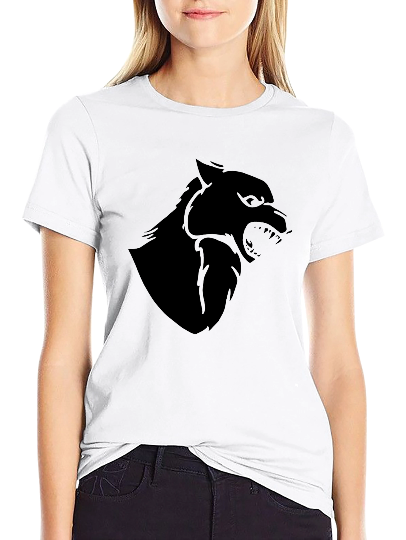 Mens Black Wolf Graphic Tee - Stylish & Bold