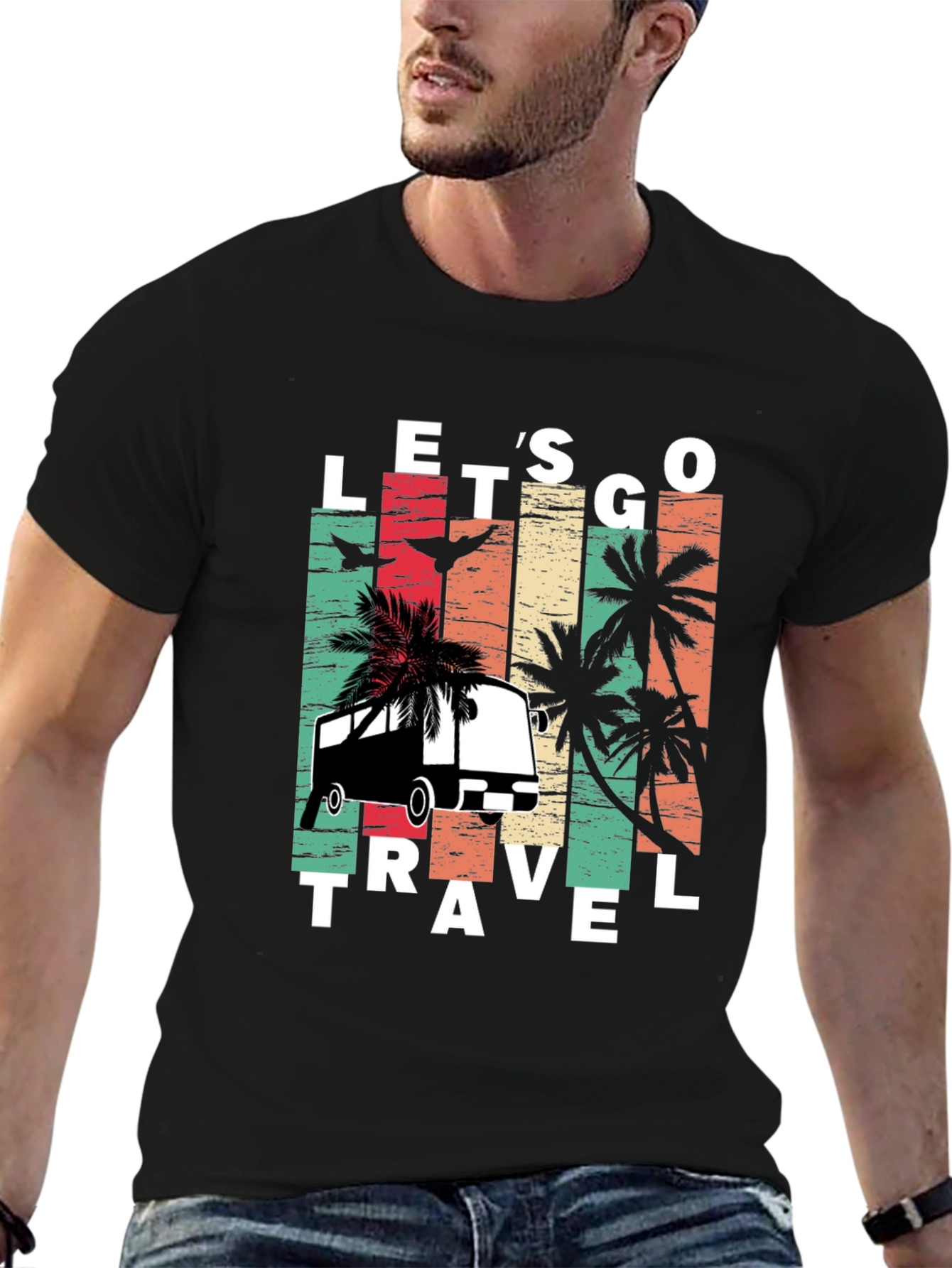 Lets Go Travel T-Shirt: Retro Vacation Vibes