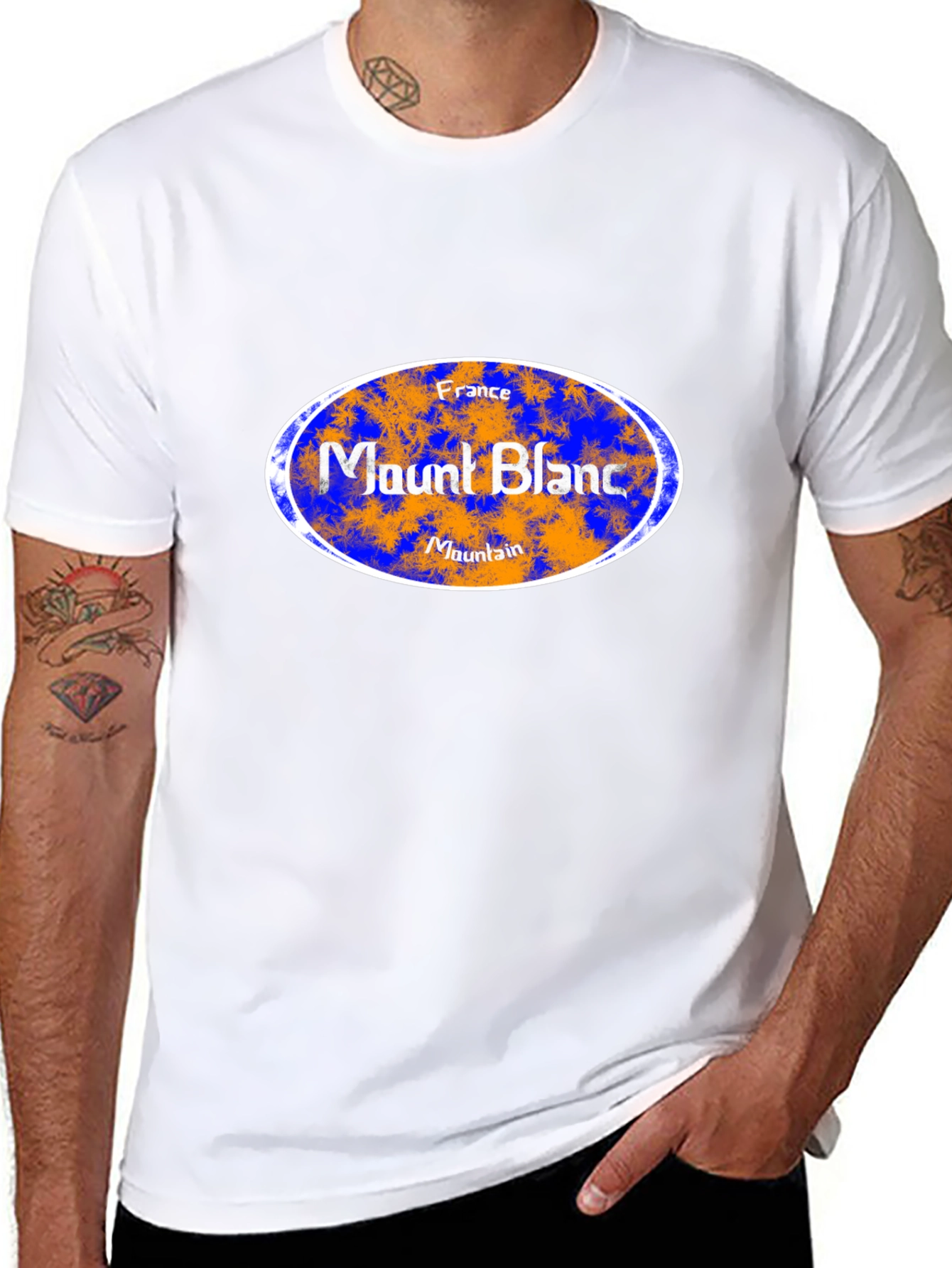 Mount Blanc France Mountain Graphic Tee - Black