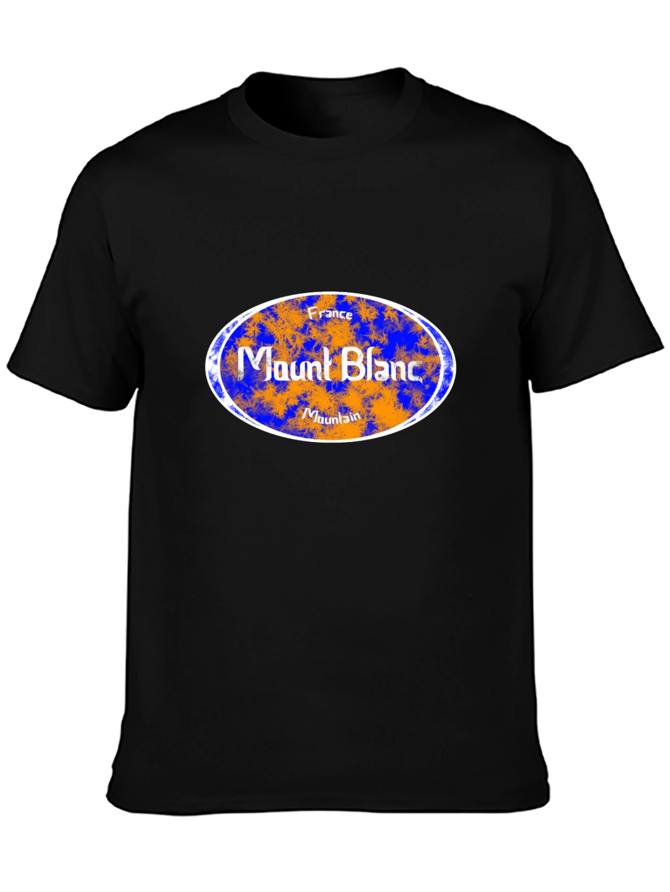 Mount Blanc France Mountain Graphic Tee - Black