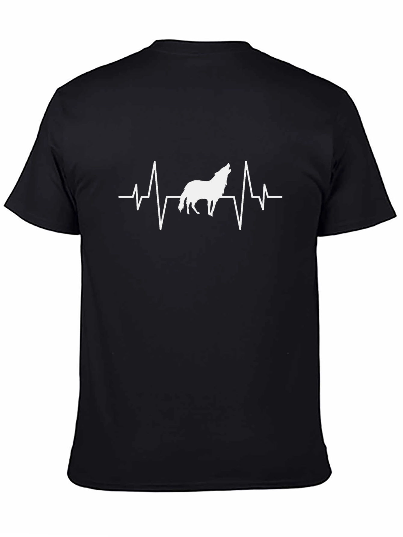 Wolf Heartbeat Graphic T-Shirt - Black