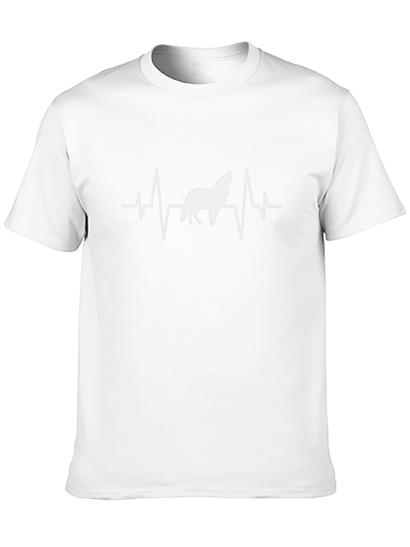 Wolf Heartbeat Graphic T-Shirt - Black