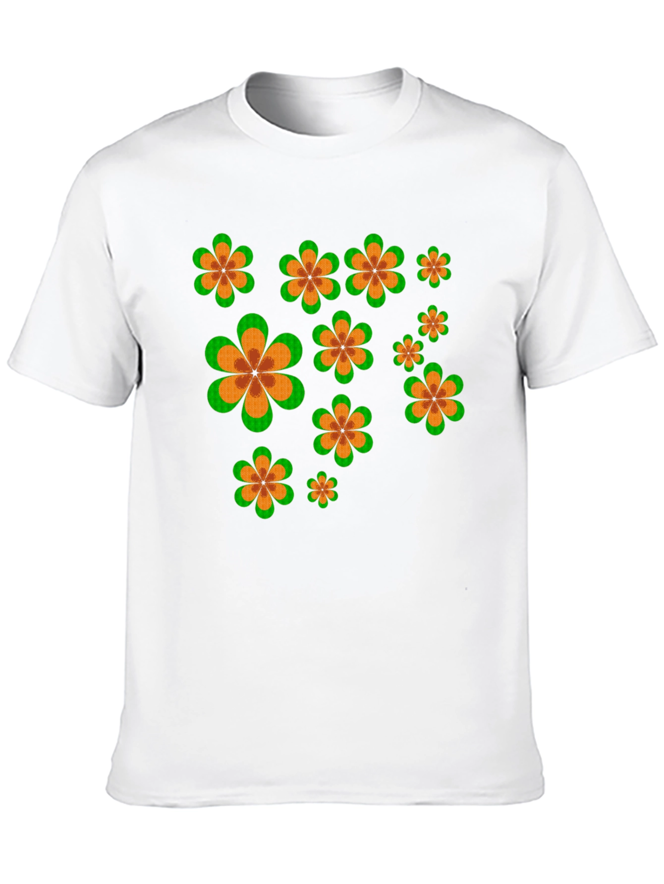 Retro Flower Power Black T-Shirt
