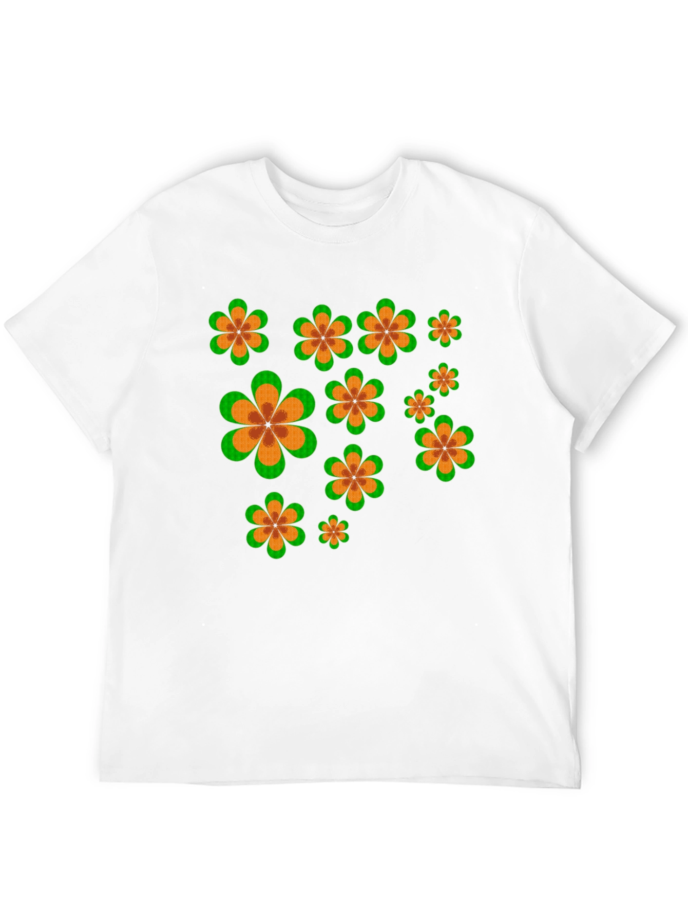 Retro Flower Power Black T-Shirt