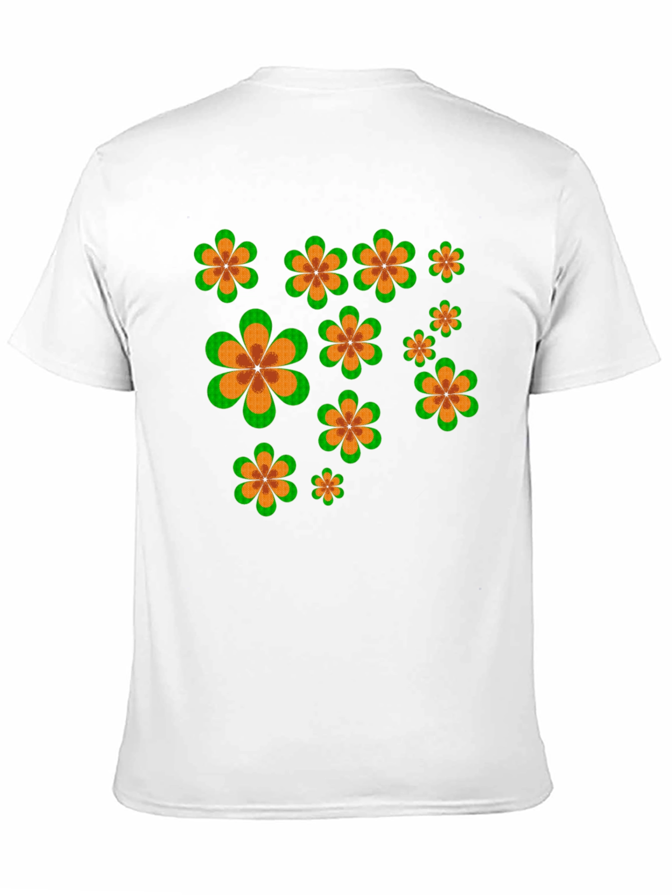 Retro Flower Power Black T-Shirt