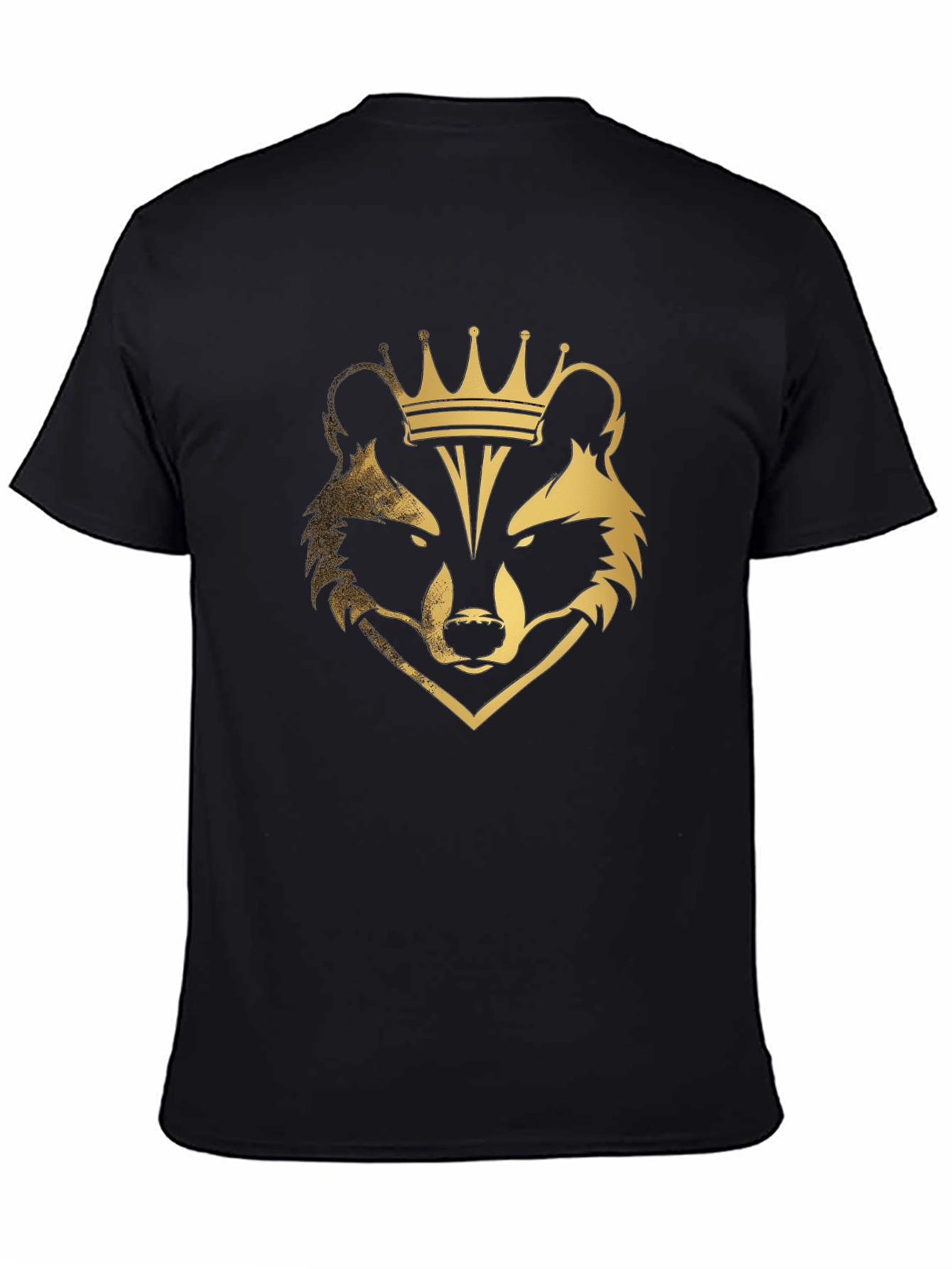 Raccoon King Graphic Tee - Black Cotton Blend T-Shirt