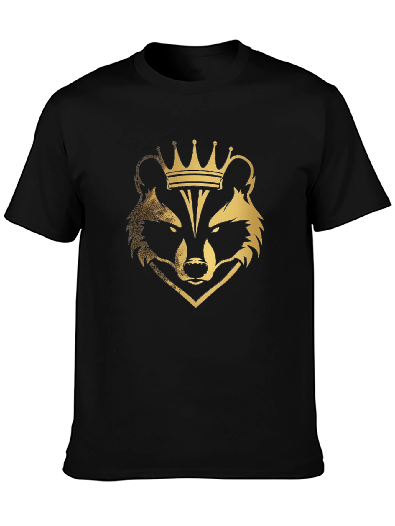Raccoon King Graphic Tee - Black Cotton Blend T-Shirt