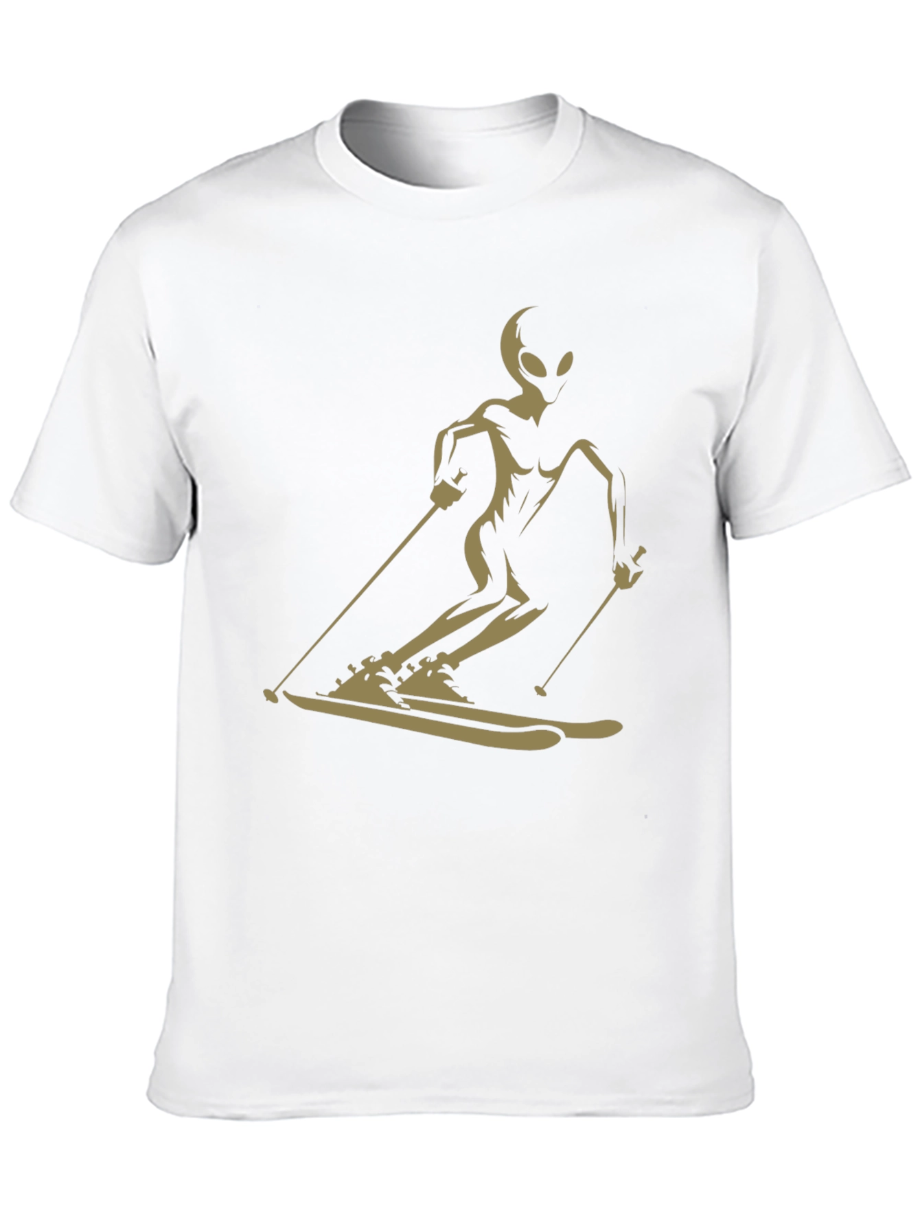 Alien Skier Graphic Tee - Black Unisex T-Shirt