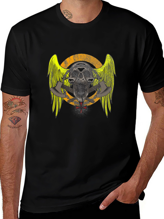 Skull & Axes Graphic T-Shirt - Black