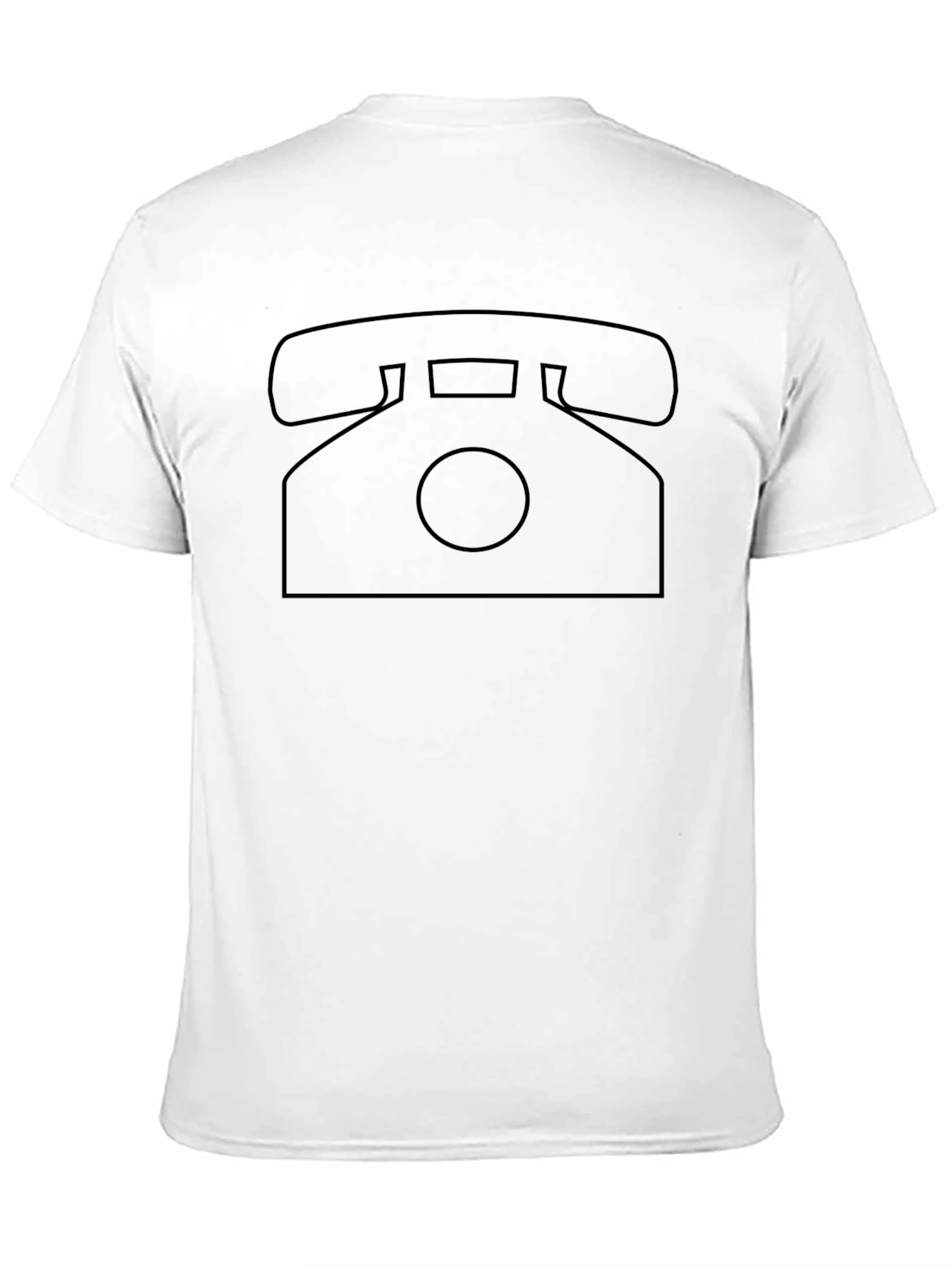 Retro Telephone Outline Black T-Shirt