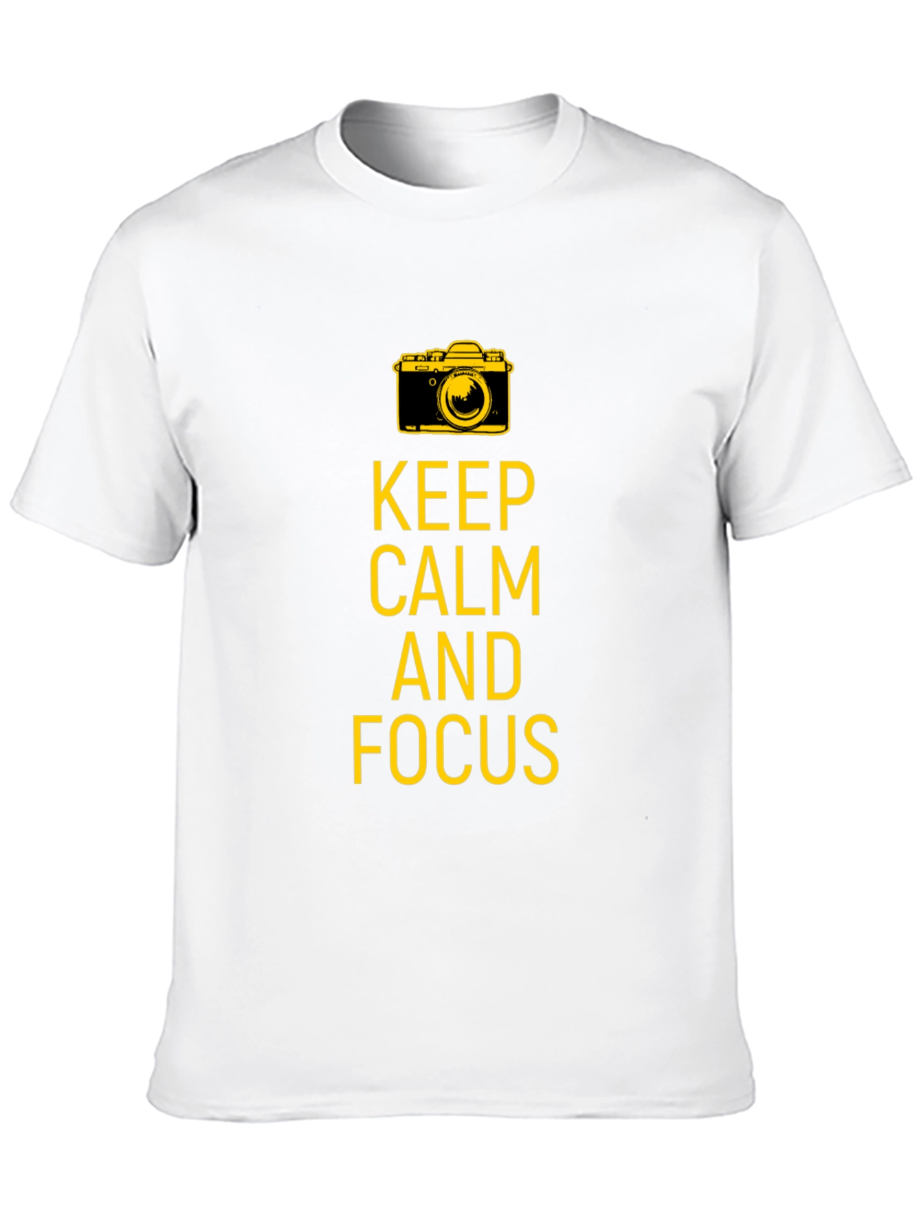 Keep Calm and Focus Camera Graphic Tee - Black