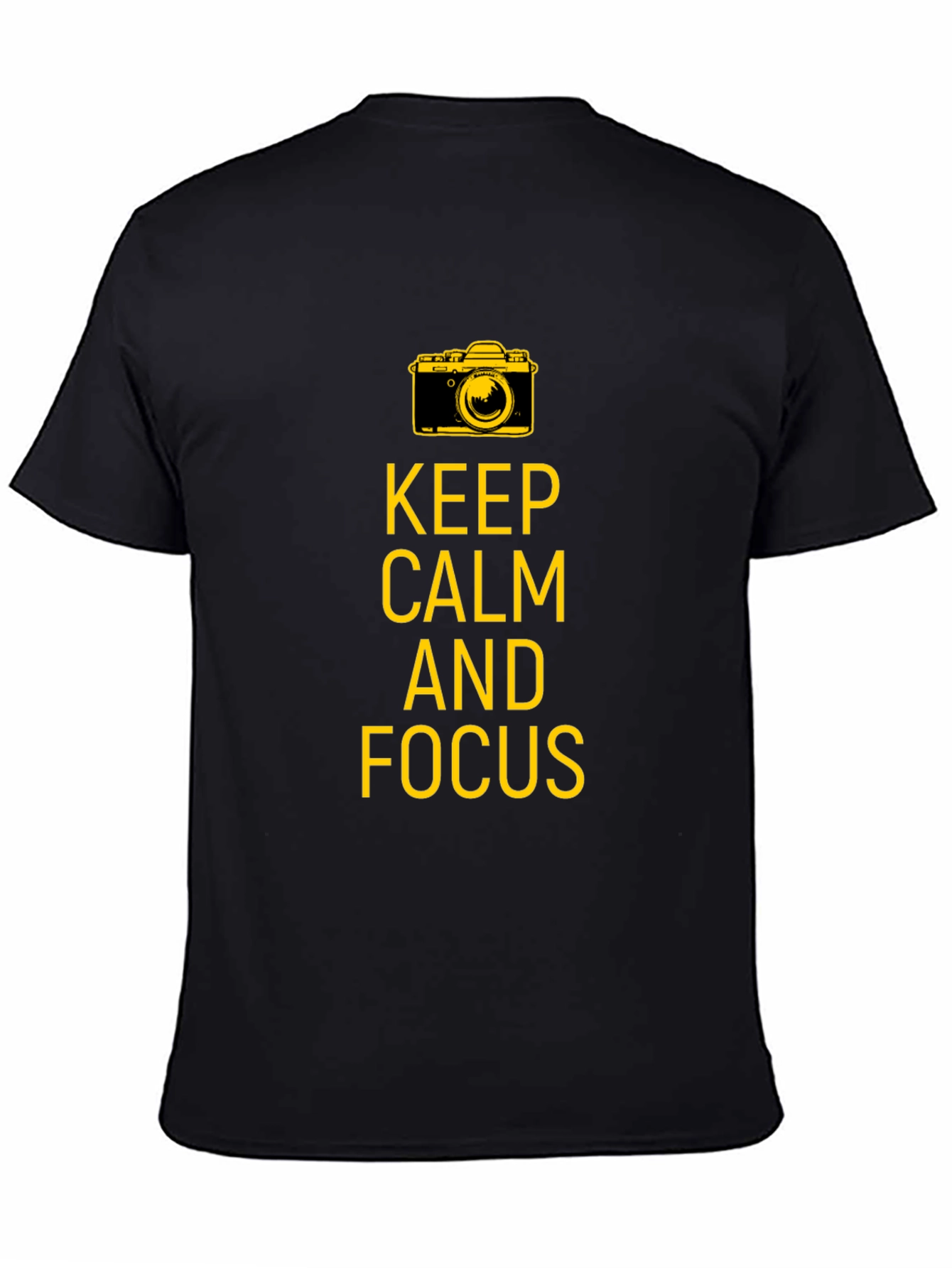 Keep Calm and Focus Camera Graphic Tee - Black