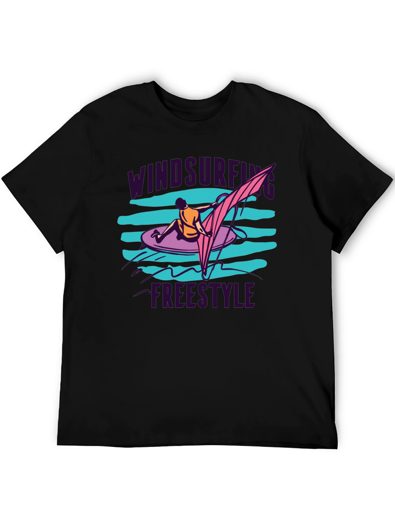 Windsurfing Freestyle Black T-Shirt