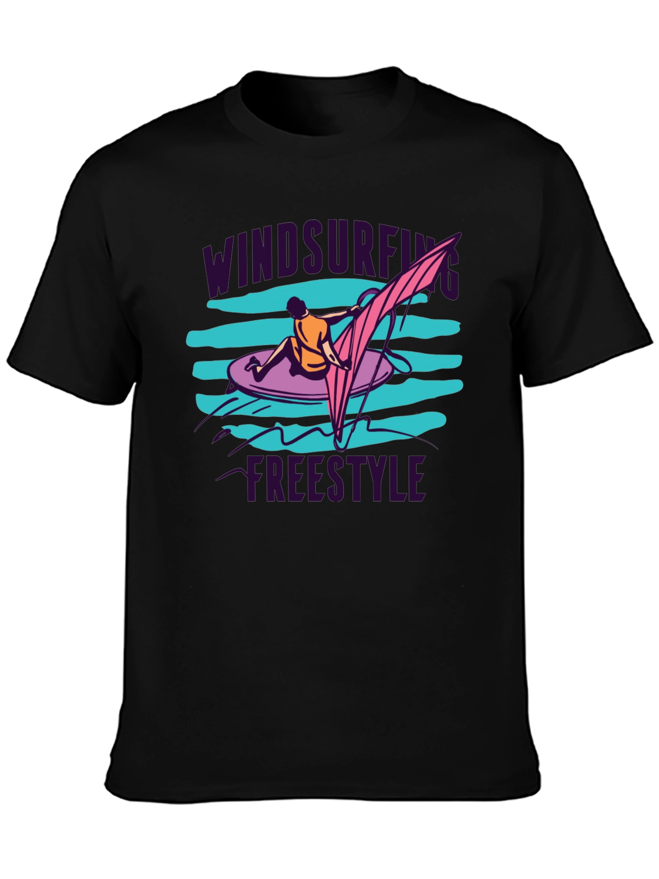 Windsurfing Freestyle Black T-Shirt