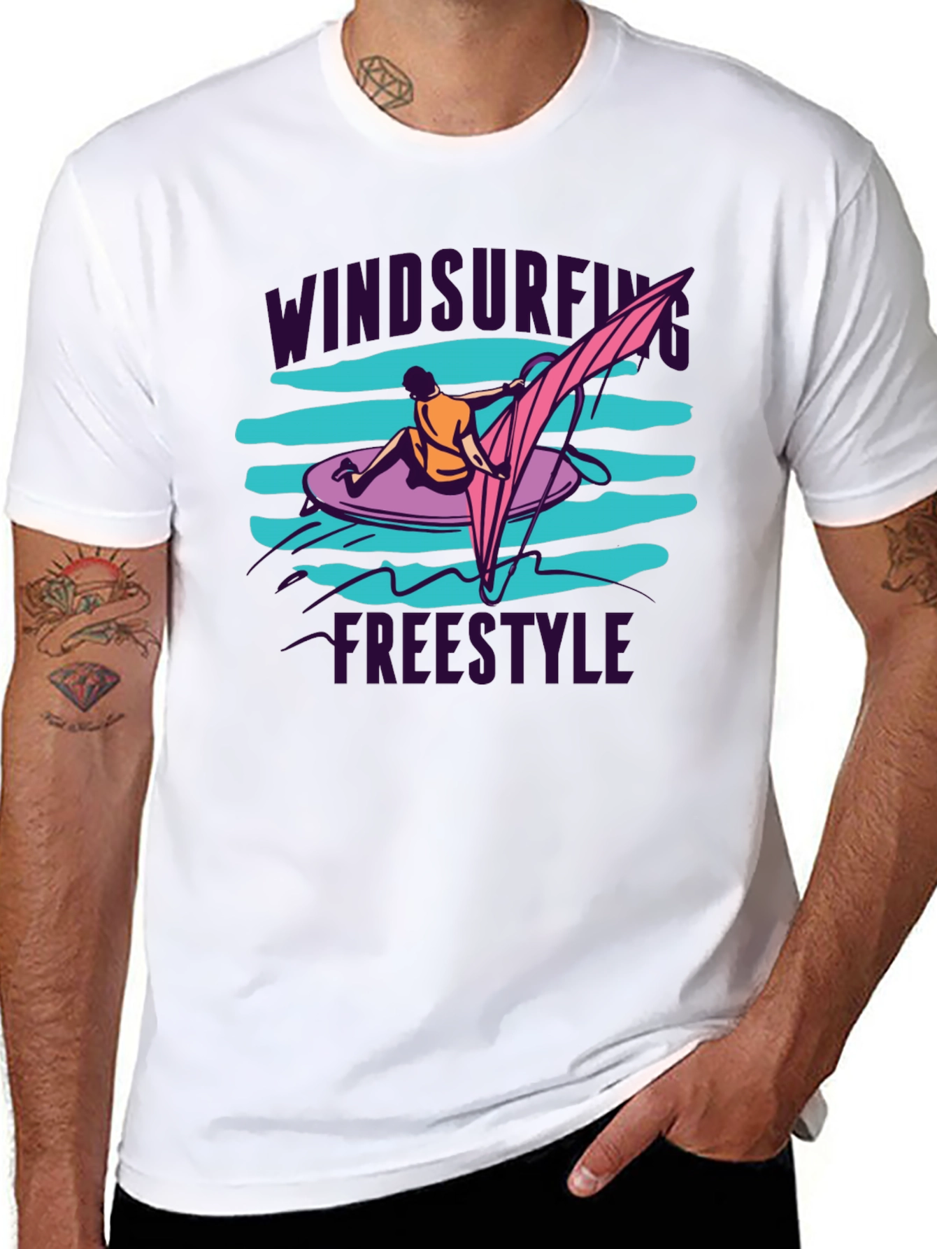 Windsurfing Freestyle Black T-Shirt