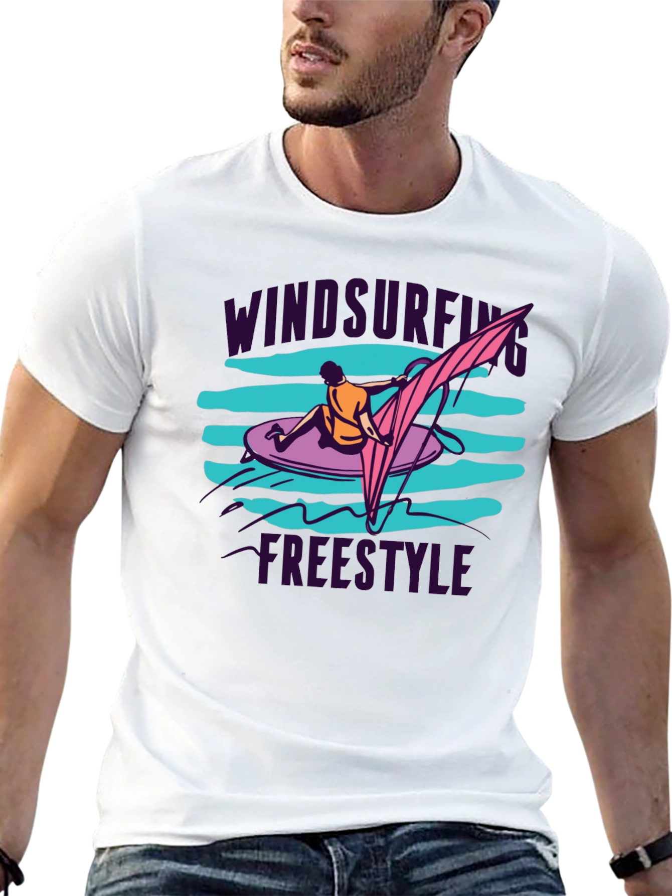 Windsurfing Freestyle Black T-Shirt