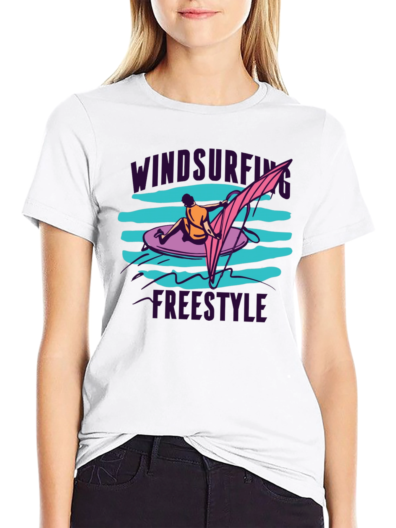Windsurfing Freestyle Black T-Shirt